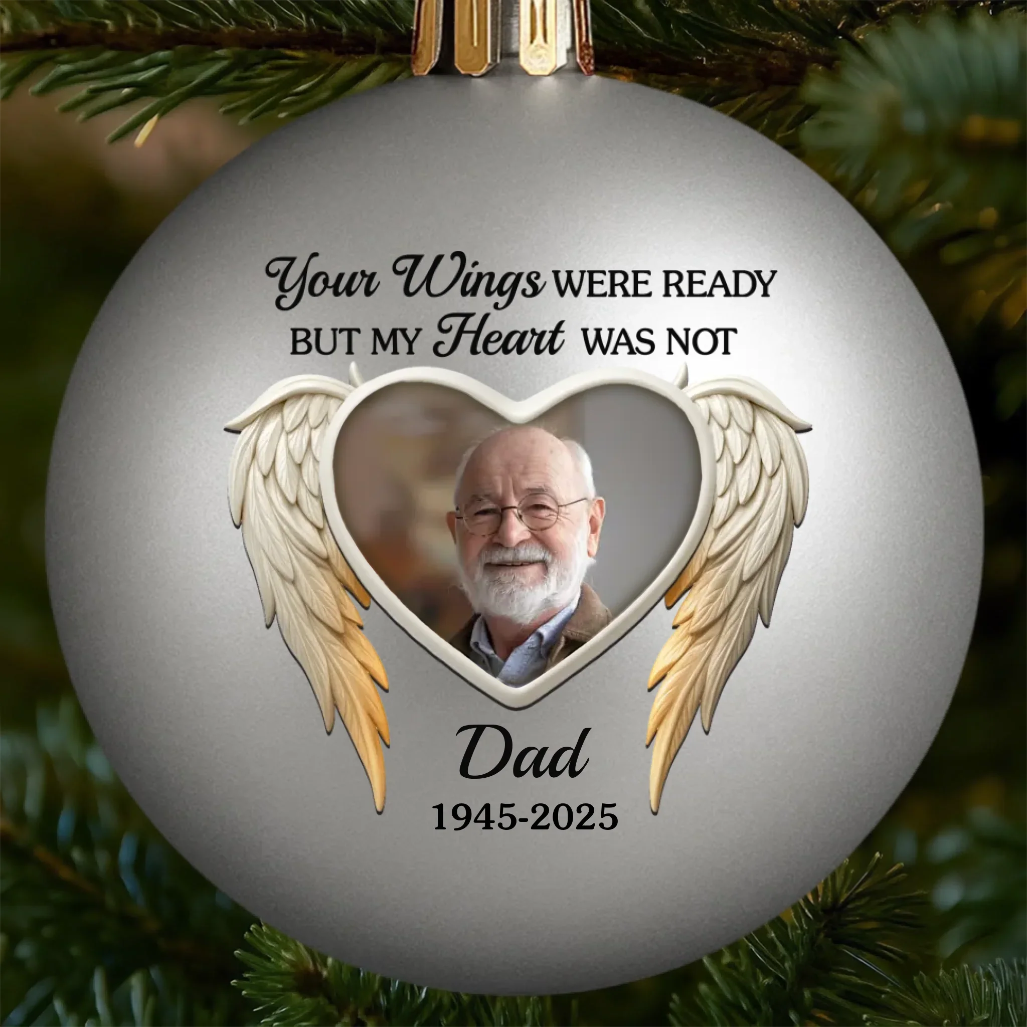 Custom Photo Colored Ball Ornament - Personalized Christmas Memorial Sympathy Gifts For Loss Of Mom, Dad - Love Never Fades Away - Robaser