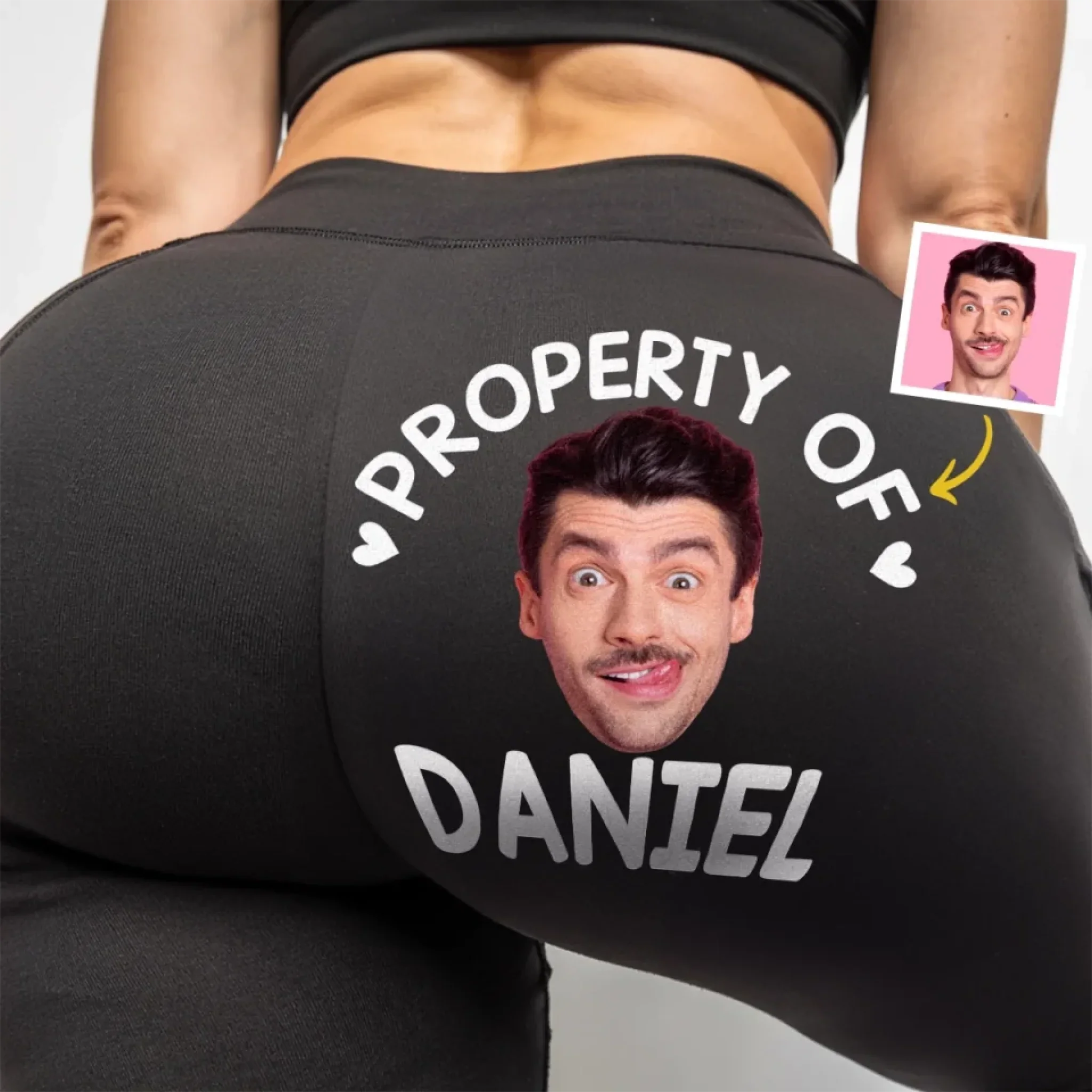 Custom Photo Property Of Me, Handle Like A Queen - Personalized Custom Women Leggings - Gift For Wife, Anniversary - Robaser