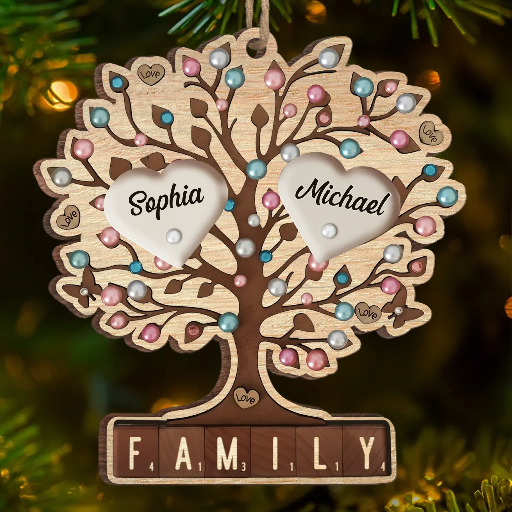 Custom Wood Ornament - Personalized Christmas Birthday Gifts For Mom, Dad, Brother, Sister, Kids - Laughter Lights Our Christmas Days - Robaser