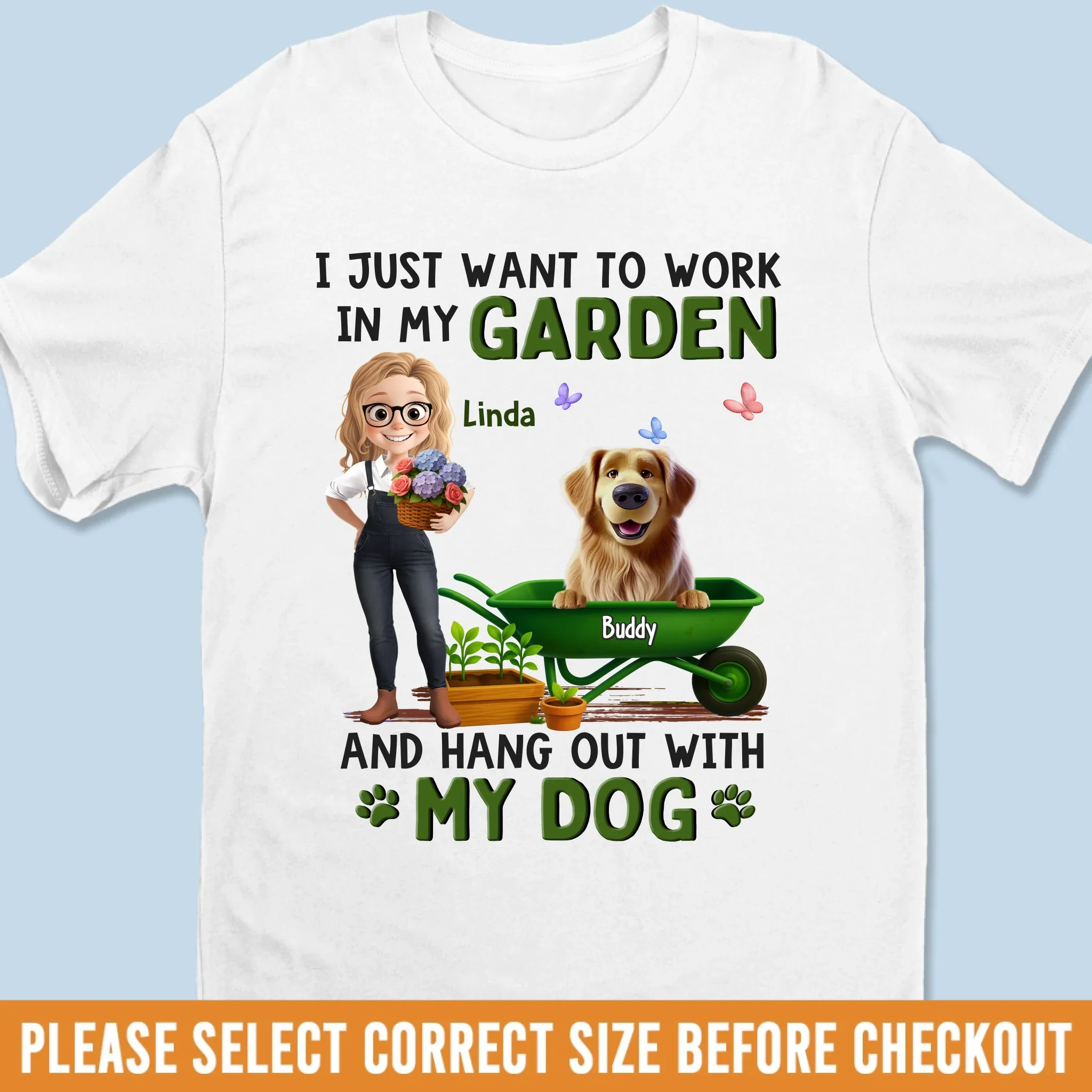 Custom Unisex T-shirt, Premium T-shirt, Hoodie - Personalized Garden Gifts For Gardeners, Dog Lovers, Dog Dad And Mom - Gardening And Dog Cuddles All I Need - Robaser