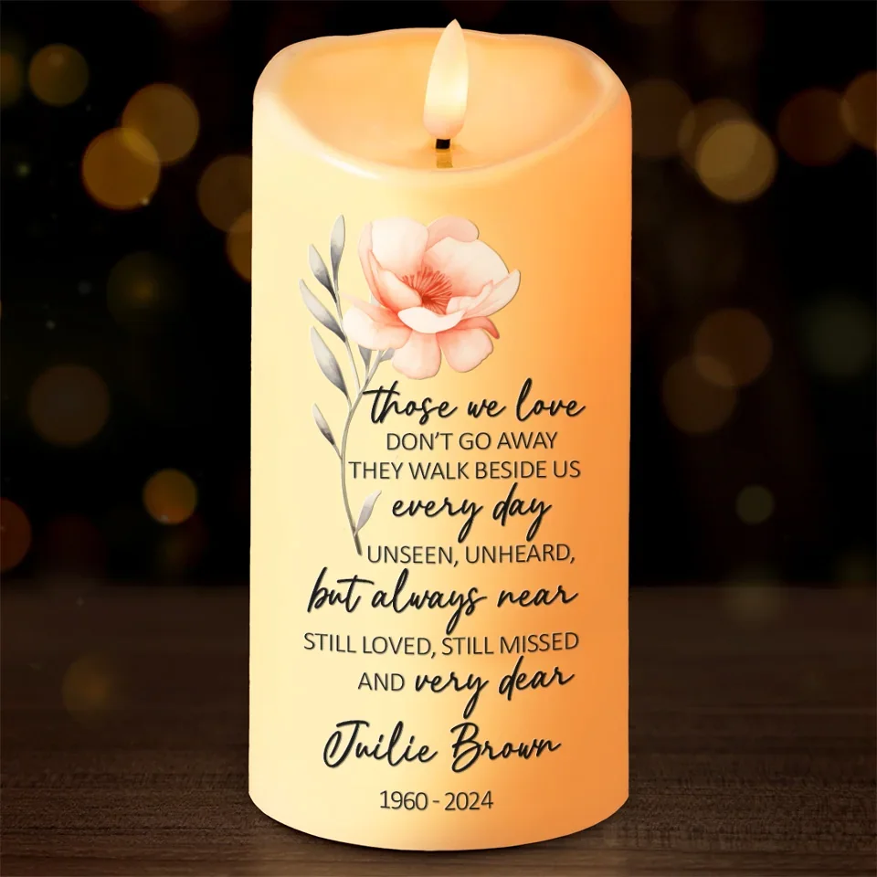 In Our Memory, You Are Always Near - Memorial Personalized Custom LED Candle - Sympathy Gift, Christmas Gift For Family Members - Robaser