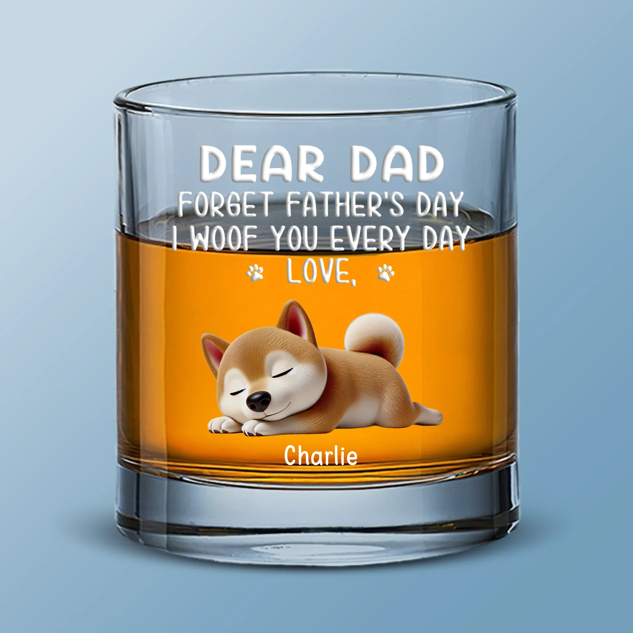 I Wag My Tail For You Every Day, Dad - Dog Personalized Custom Whiskey Glass - Father's Day, Gift For Pet Owners, Pet Lovers - Robaser