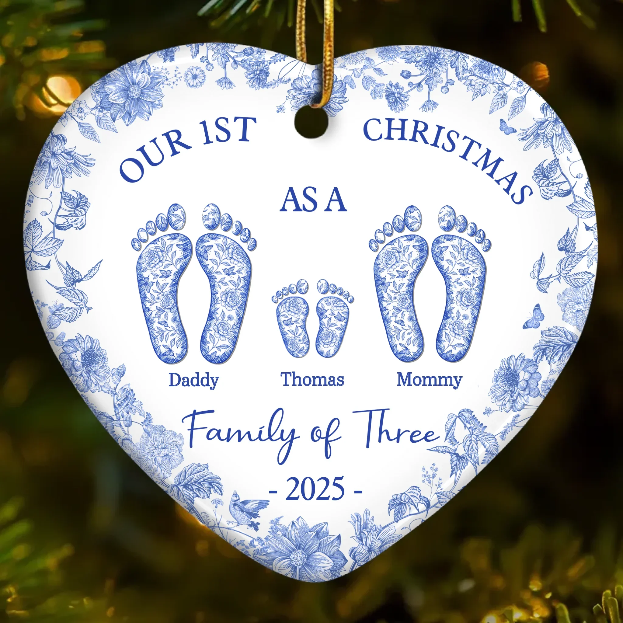 Custom Ceramic Ornament - Personalized Christmas Birthday Gifts For Mom, Dad, Kids - Our Pawfect Family Begins - Robaser