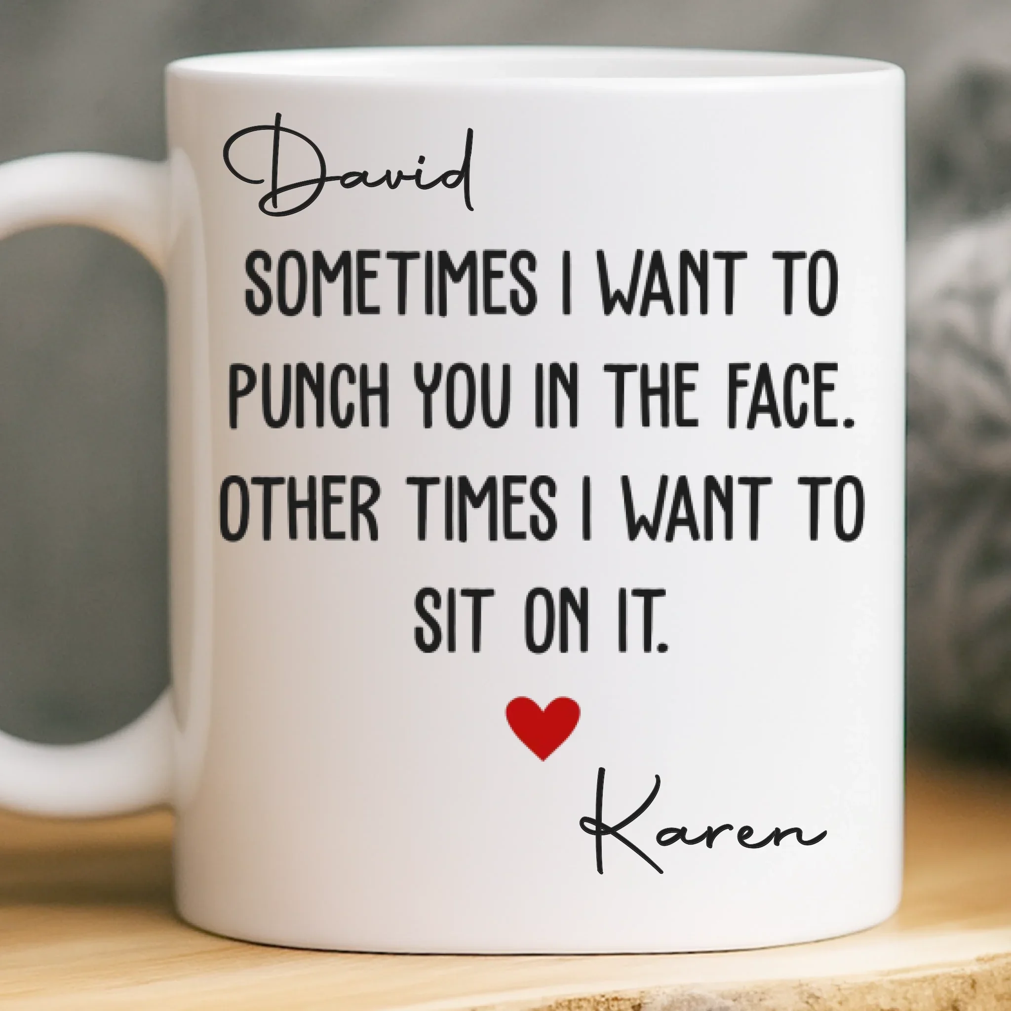 Custom Mug - Personalized Anniversary Christmas Wedding Gifts For Husband And Wife, Him And Her - My Favorite Person To Fight And Kiss - Robaser