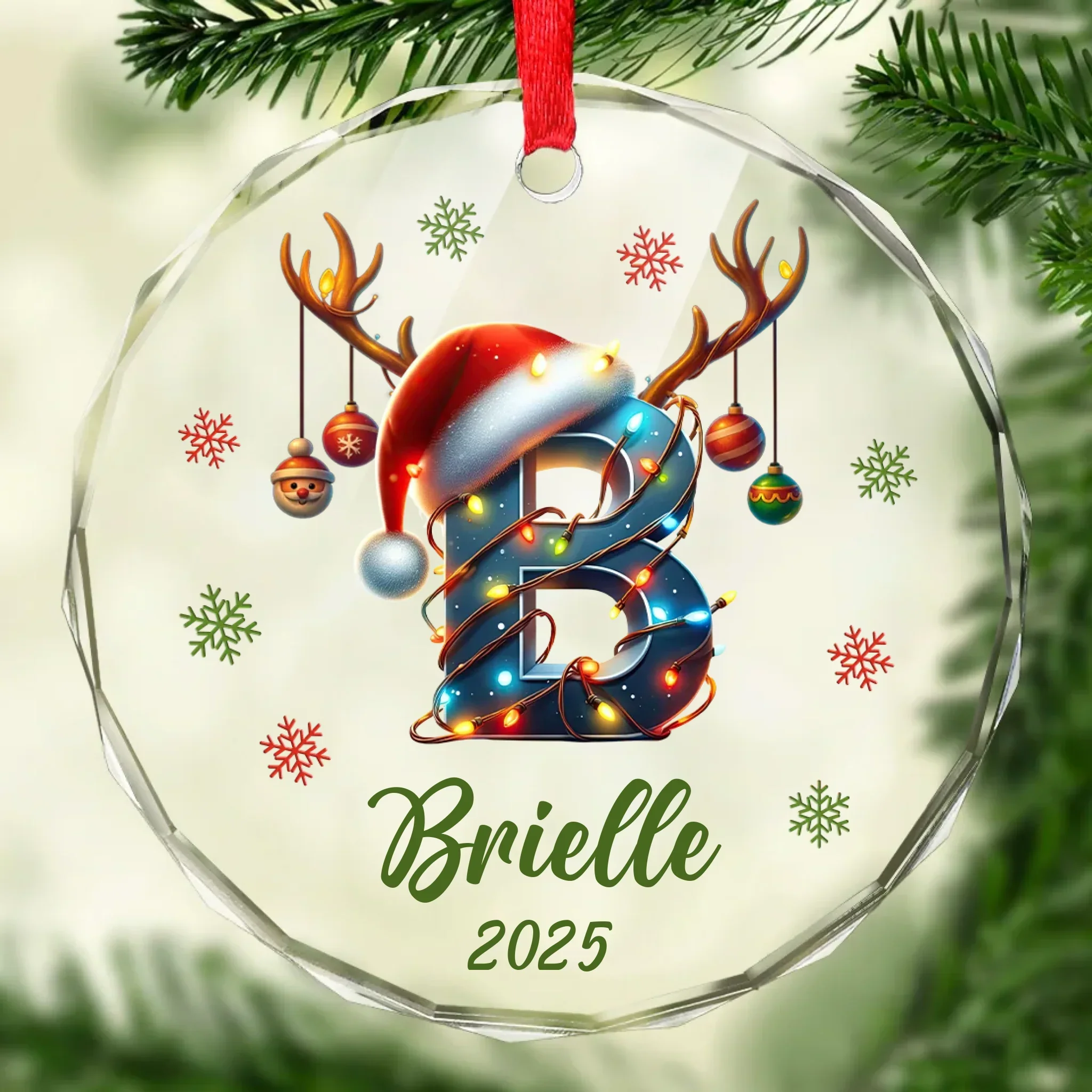 Custom Photo Baby First Christmas Glass Ornament - Personalized Christmas Baby Shower, Gifts For New Moms, New Dads, New Parents - First Little Light - Robaser