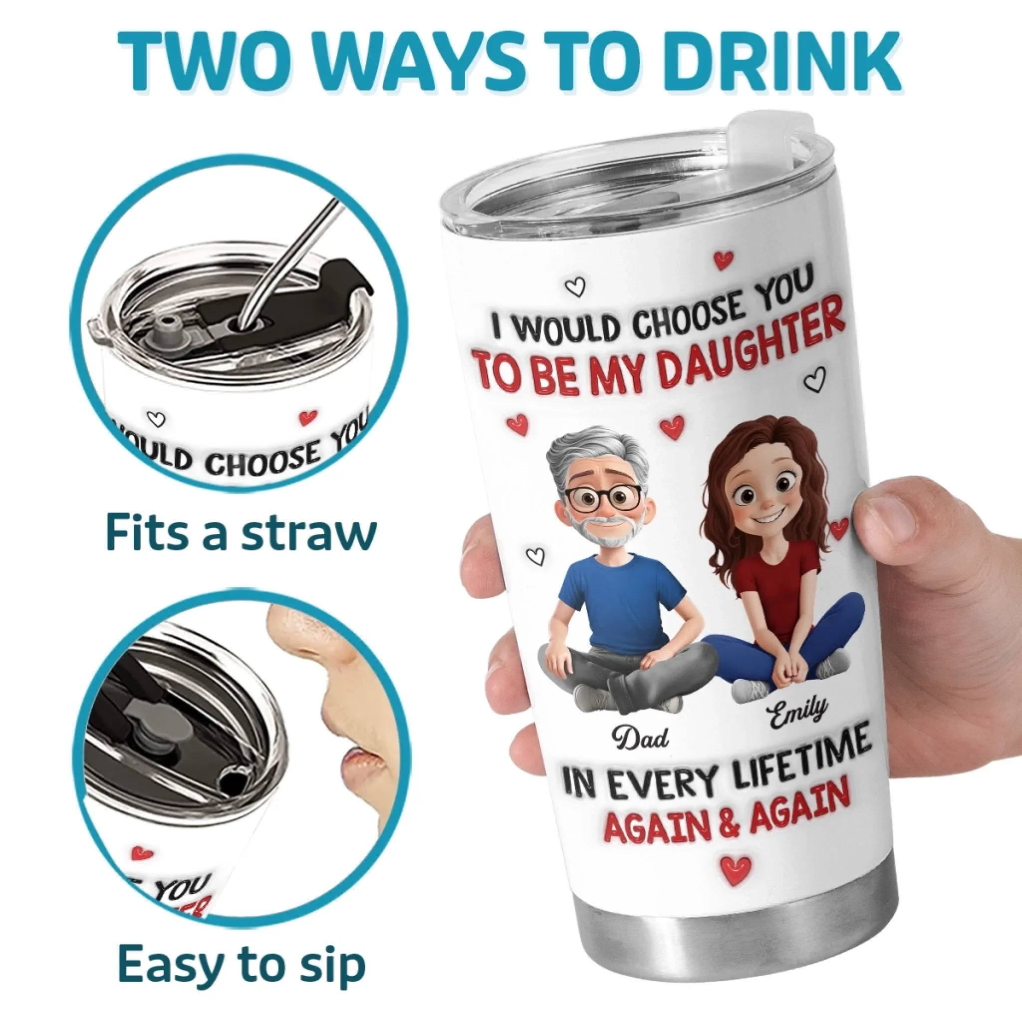 Custom Tumbler - Personalized Birthday Gifts For Mom, Dad, Daughter - My Girl, My Sunshine - Robaser