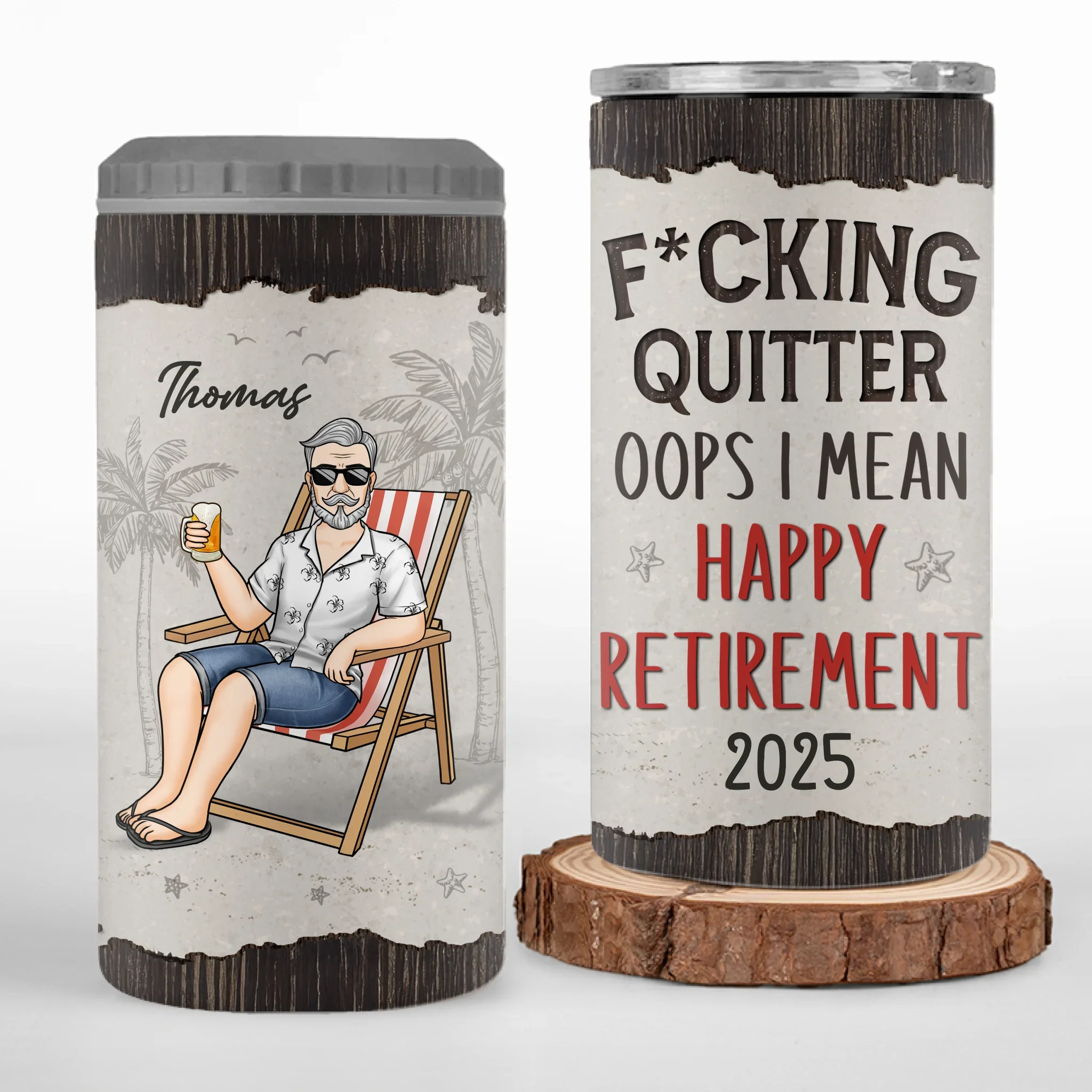Custom 4 In 1 Can Cooler Tumbler - Personalized Retirement Gifts For Women, Men - Master Of Relaxation - Robaser