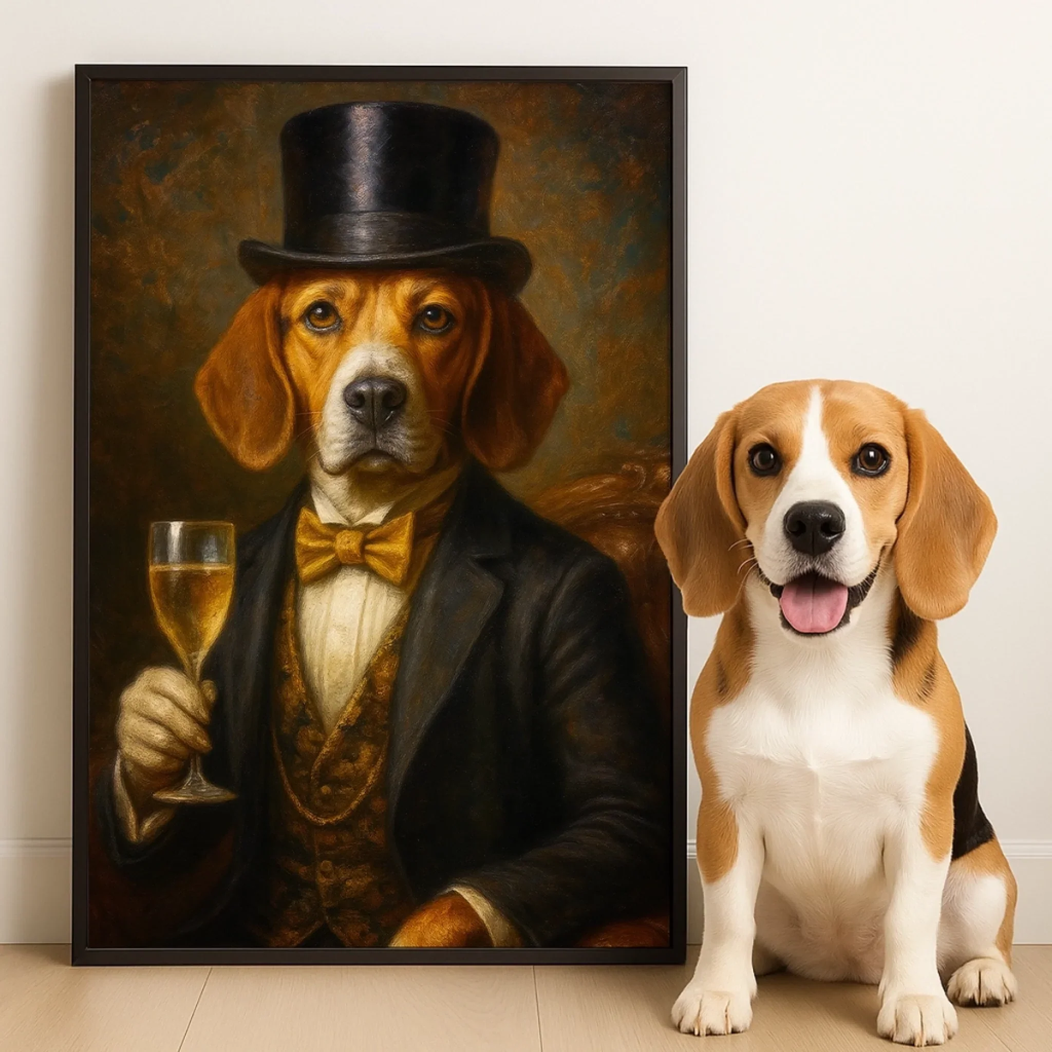 Custom Photo Vertical Poster - Personalized Birthday  Gifts For Dog Cat Lovers, Dog Dad And Mom, Cat Owners - Fine Dog, Finer Wine - Robaser