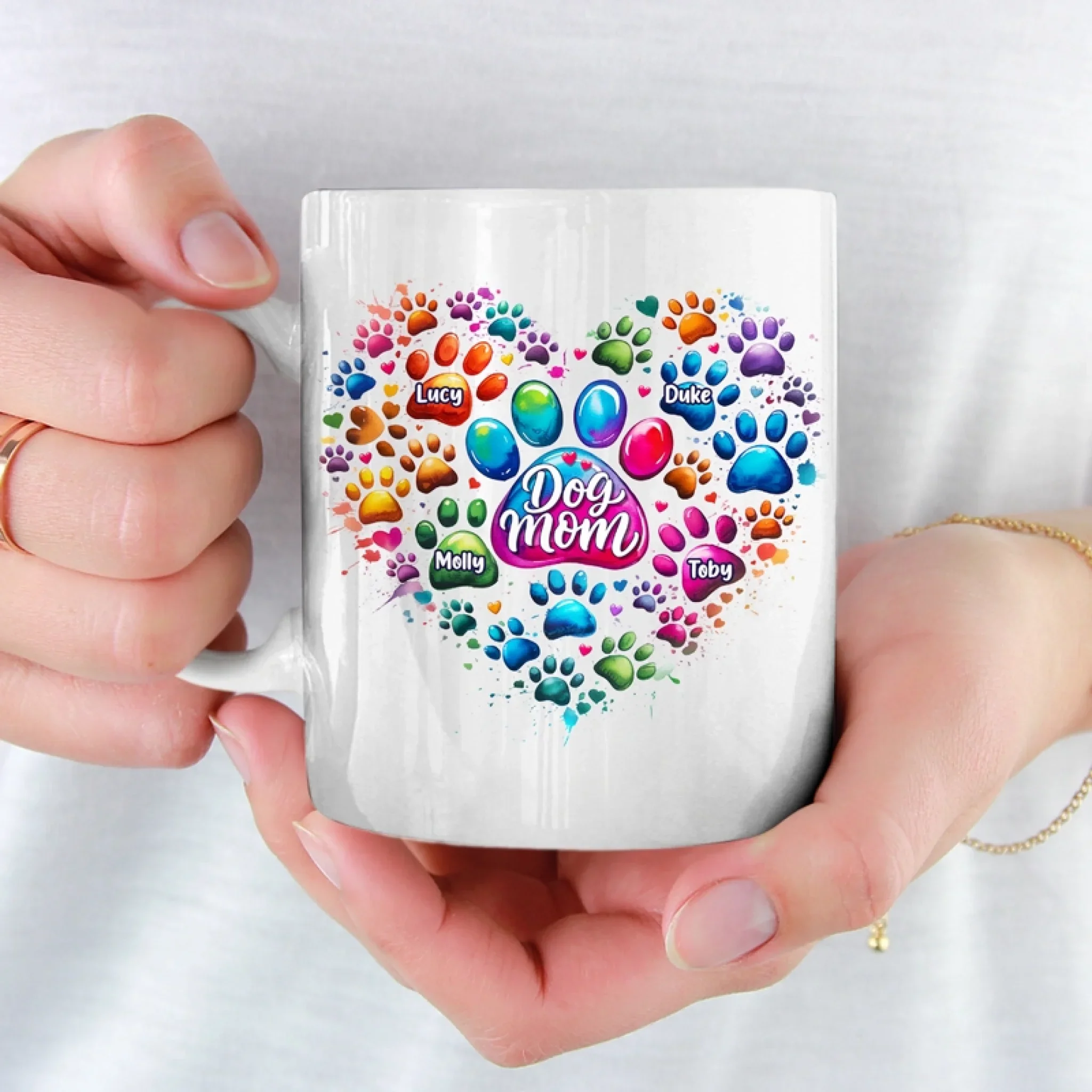 Fur Babies, Full Heart - Dog & Cat Personalized Custom Mug - Mother's Day, Gift For Pet Owners, Pet Lovers - Robaser