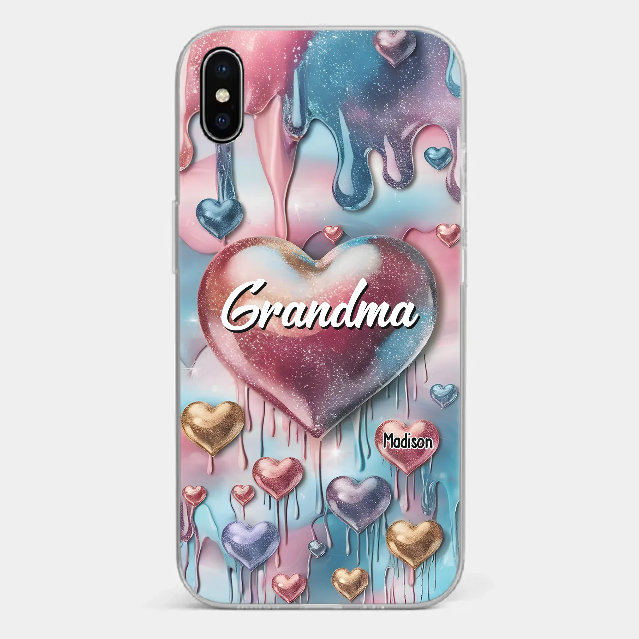 Forever In Grandmother's Heart - Family Personalized Custom 3D Inflated Effect Printed Clear Phone Case - Gift For Mom, Grandma - Robaser