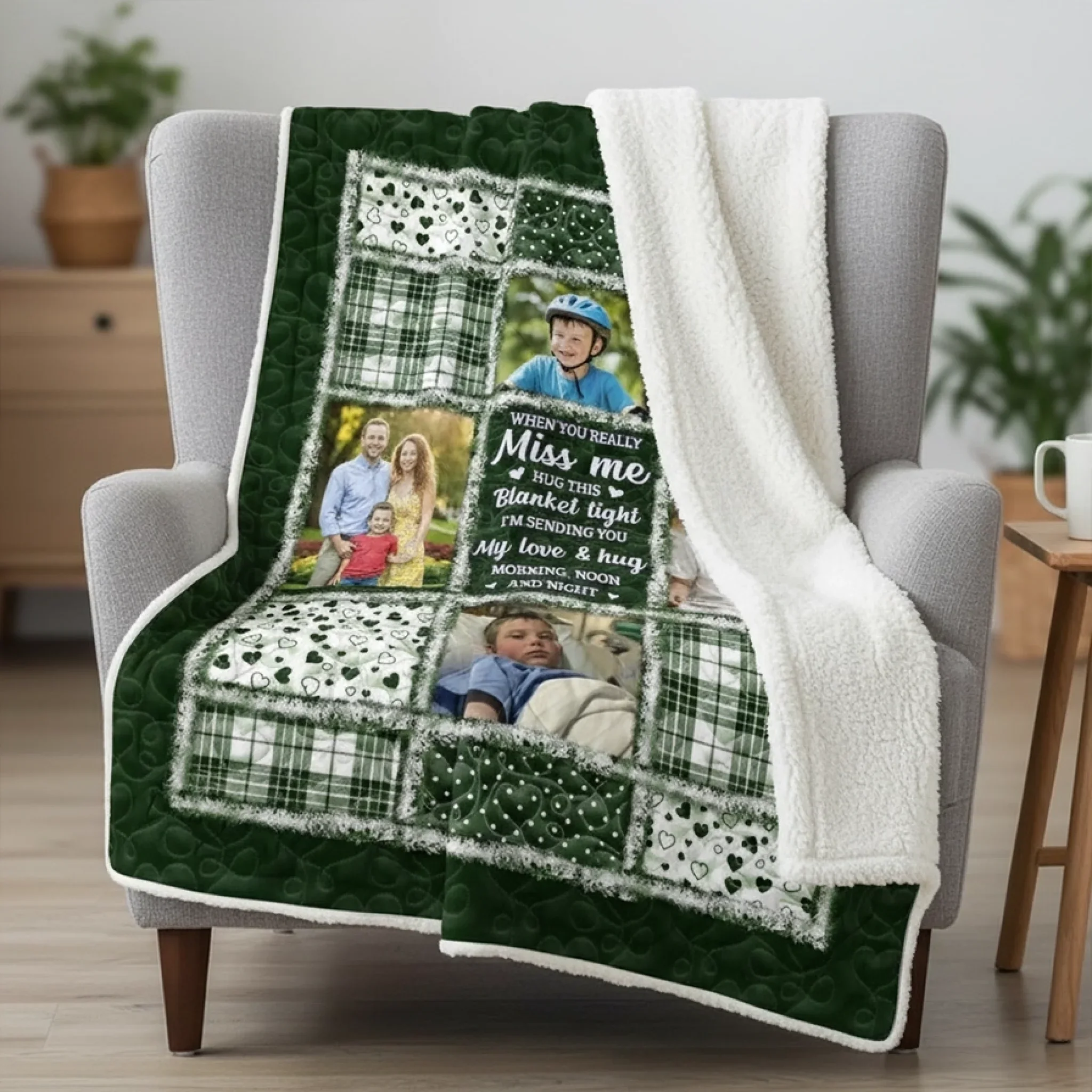 Custom Photo Blanket - Personalized Christmas Memorial Sympathy Gifts For Loss Of Mom, Dad - The Light of Your Love Guides Me - Robaser
