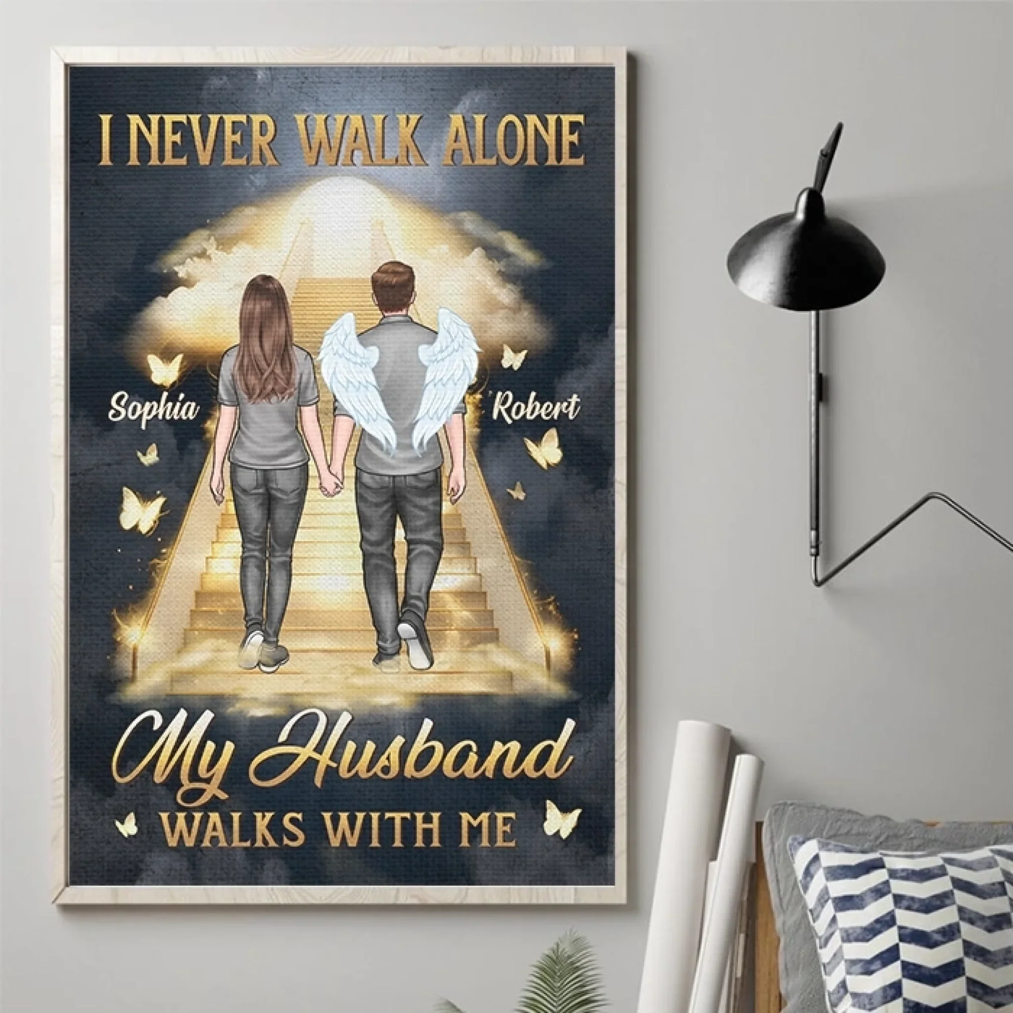 In Every Sunset, I Feel You - Memorial Personalized Custom Vertical Poster - Father's Day, Sympathy Gift For Couple, Husband Wife, Family Members - Robaser