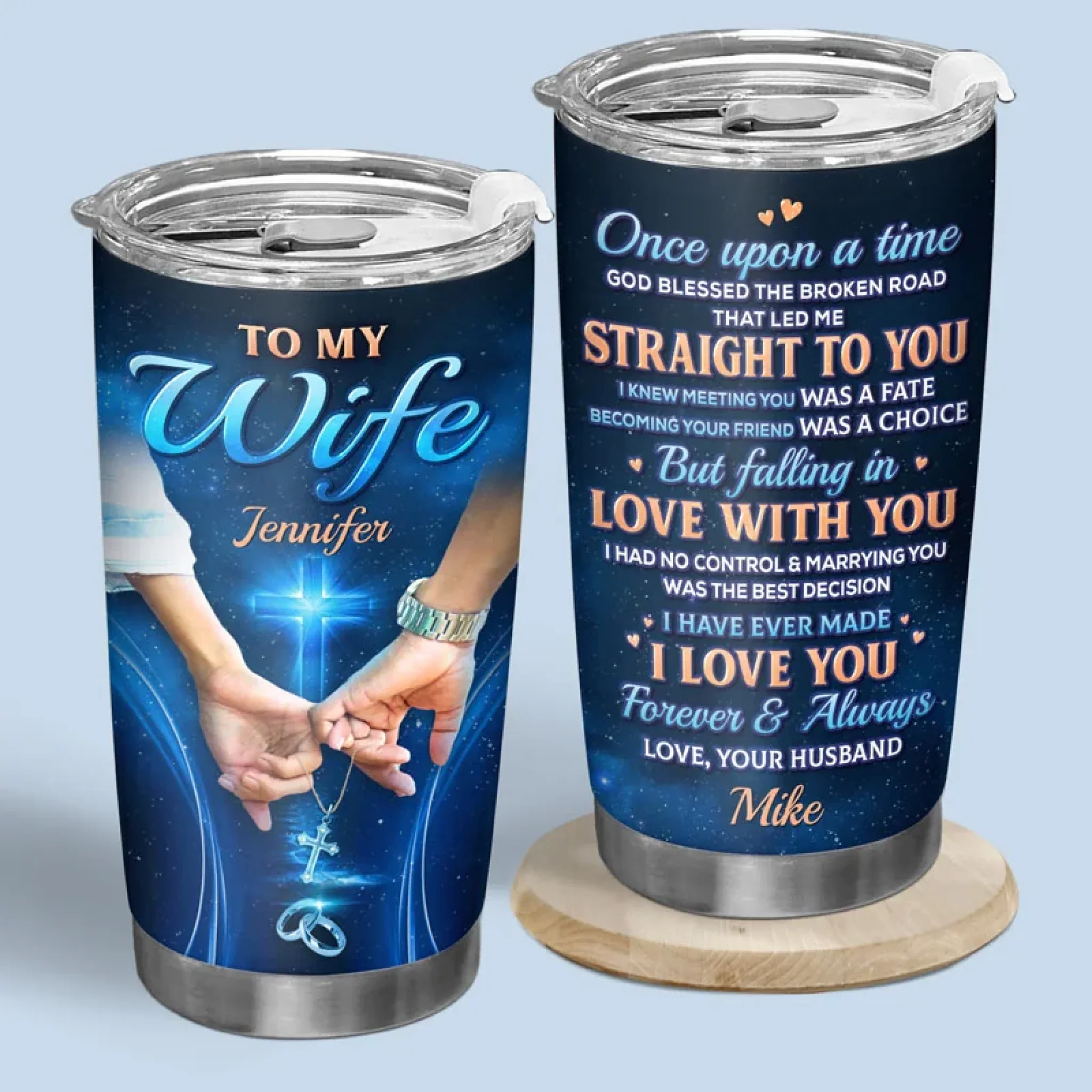 Custom Tumbler - Personalized Anniversary Wedding Gifts For Husband And Wife, Him And Her - Infinite Love, Infinite Us - Robaser