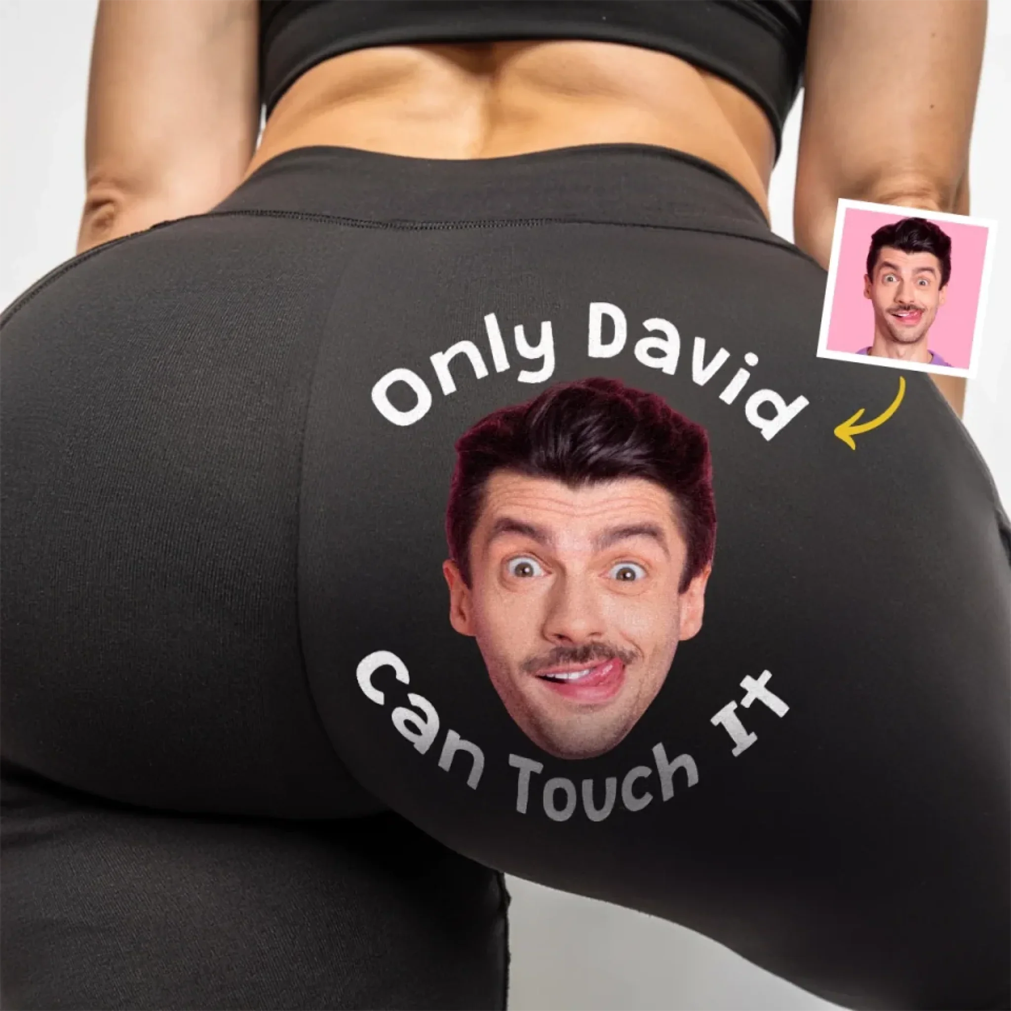 Custom Photo Not Yours, Never Will Be - Personalized Custom Women Leggings - Gift For Wife, Anniversary - Robaser