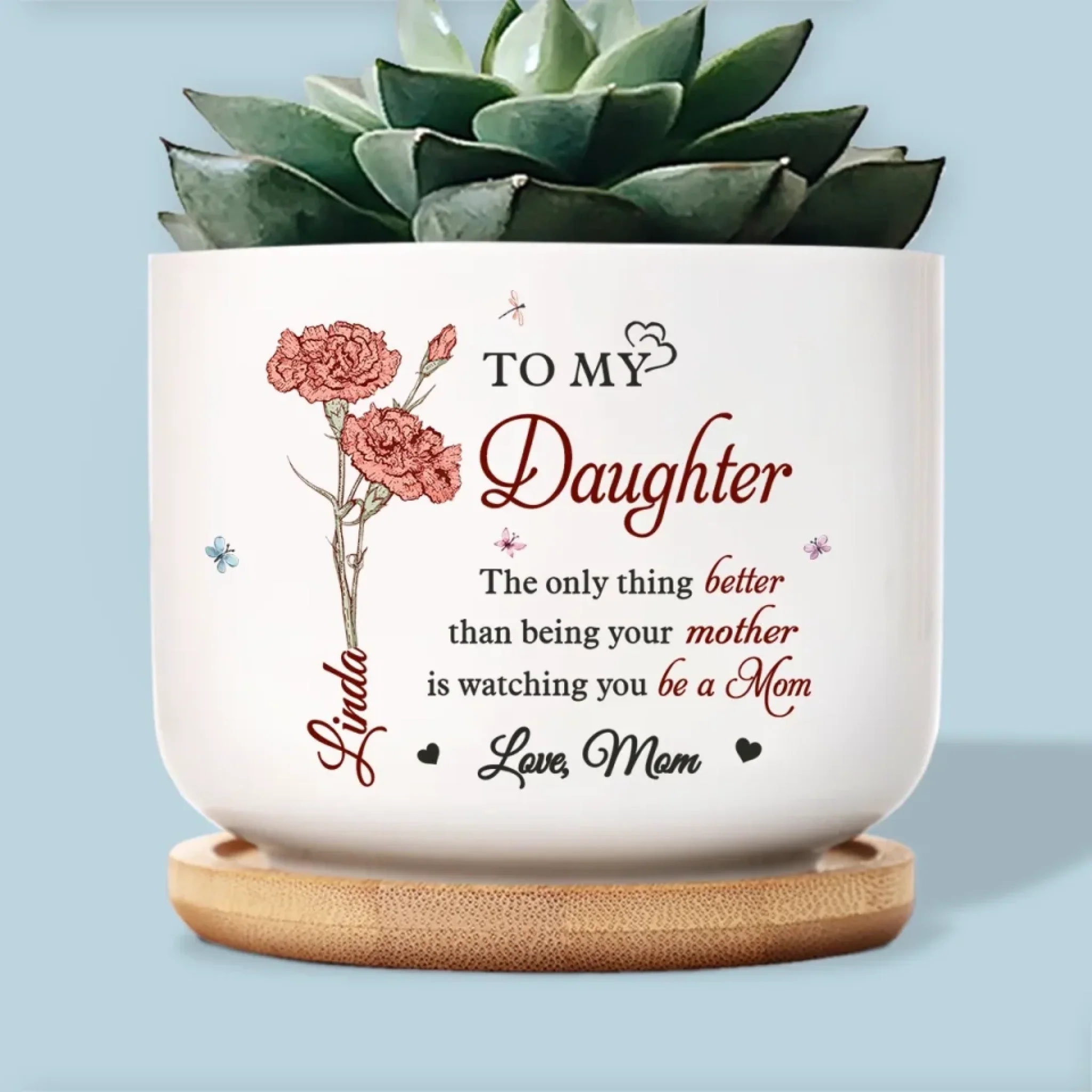From My Heart, You Grew - Family Personalized Custom Home Decor Ceramic Plant Pot - Mother's Day, House Warming Gift For Mom, Daughter - Robaser