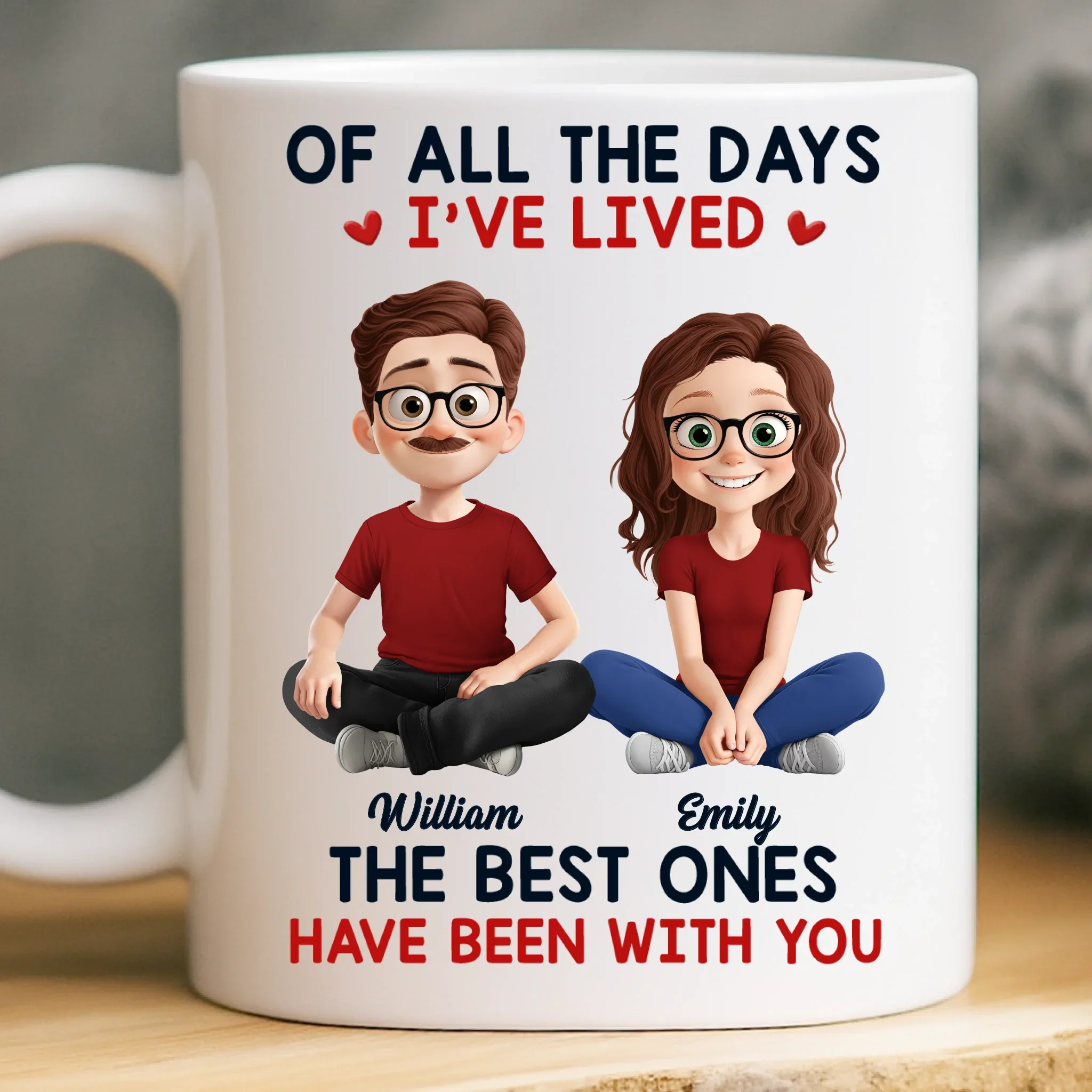 Custom Mug - Personalized Anniversary Wedding Gifts For Husband And Wife, Him And Her - Together Is My Favorite Place - Robaser