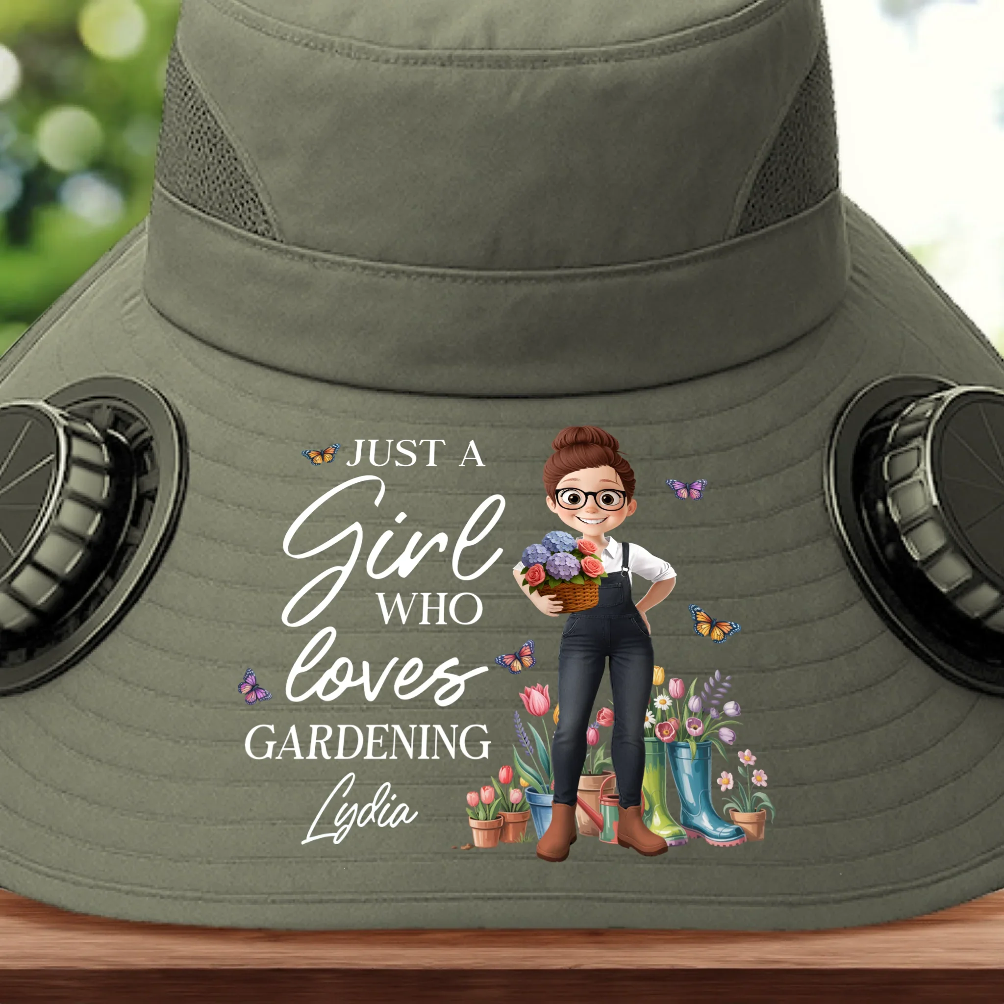 Custom Hat With Fans Solar Power - Personalized Garden Gifts For Gardeners - Garden Queen Vibes - Robaser