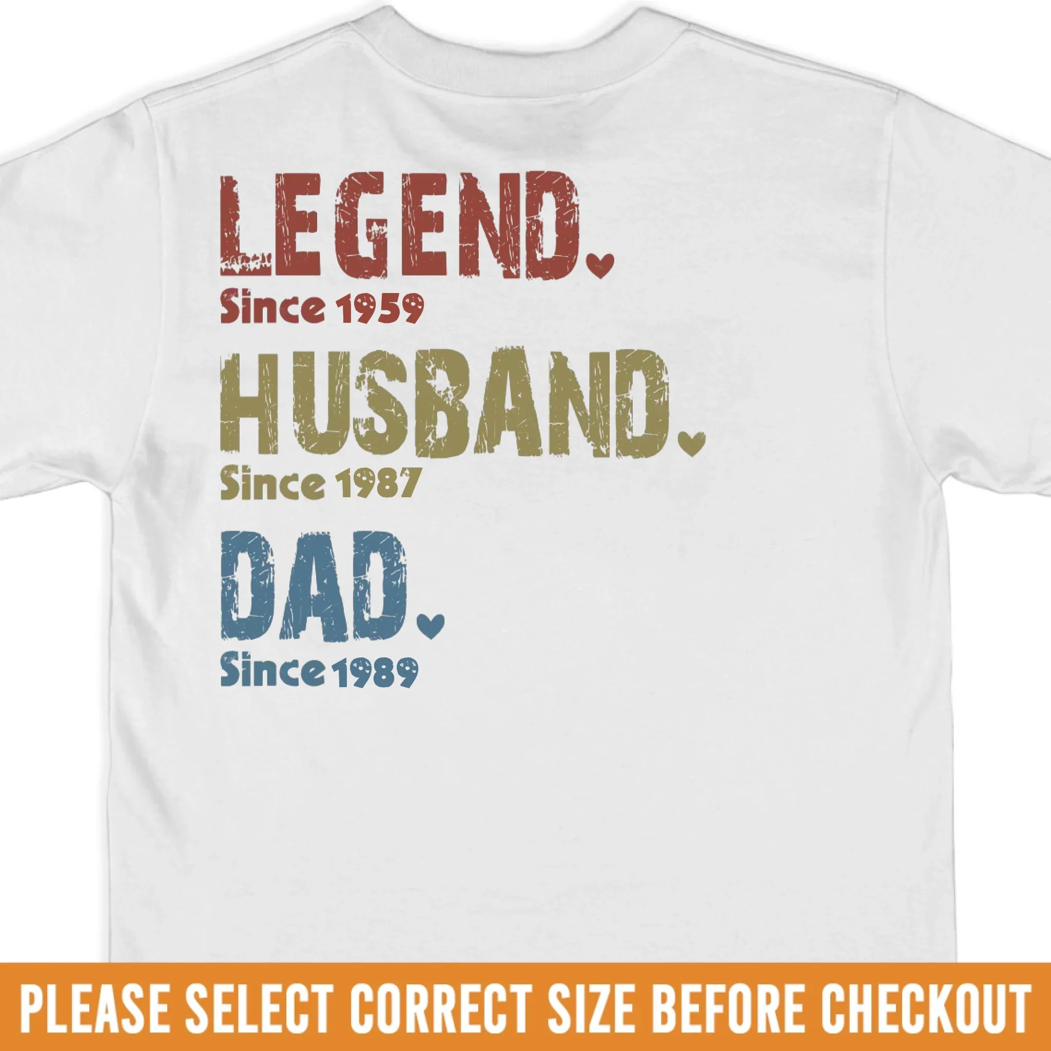 Custom Back Printed Unisex T-shirt, Premium T-shirt, Hoodie - Personalized Birthday Gifts For Dad, Grandpa - Generations Of Love In One Heart - Robaser