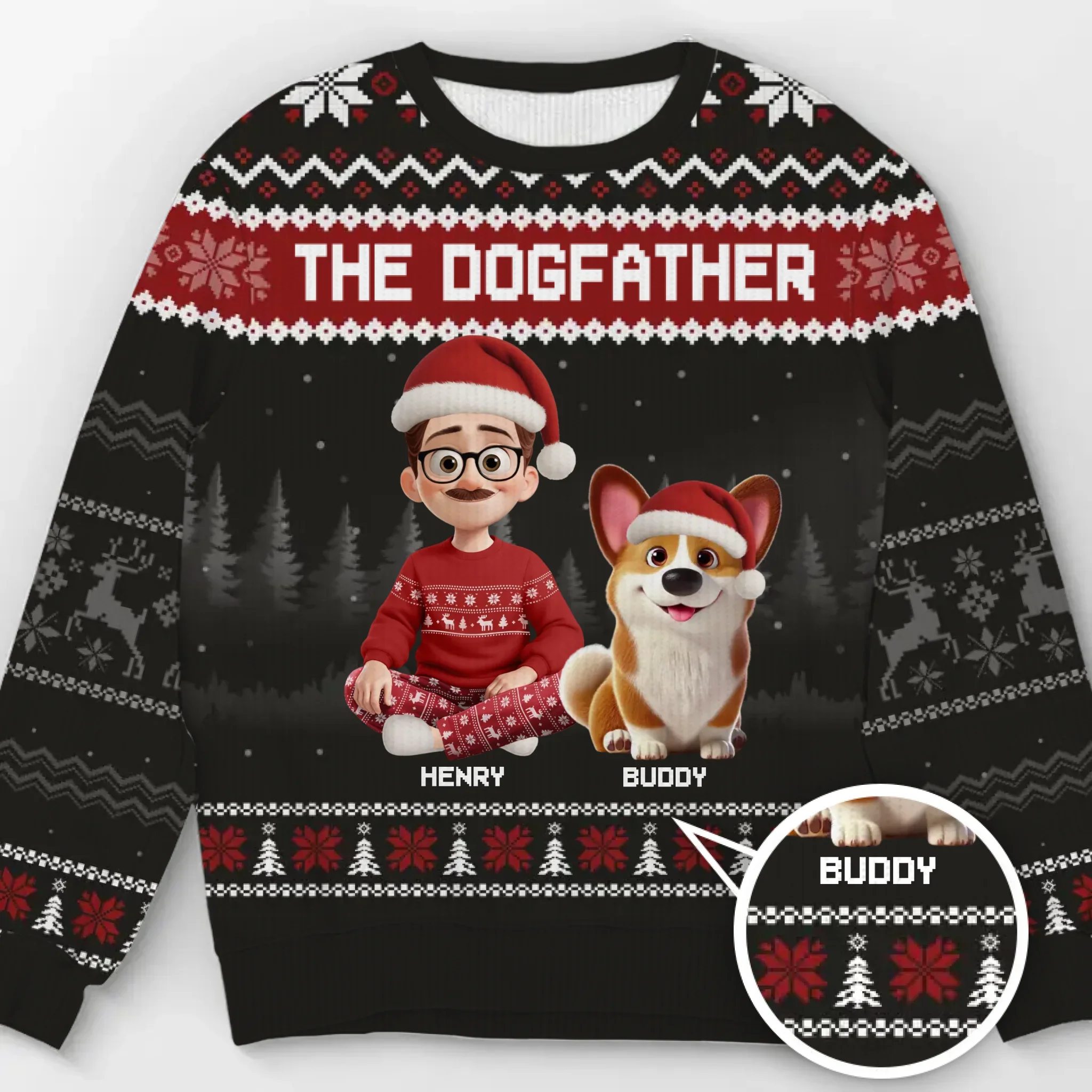 Custom Unisex Ugly Sweatshirt - Personalized  Christmas Birthday Gifts For Dog Lovers, Dog Dad And Mom - Master Of Fetch - Robaser