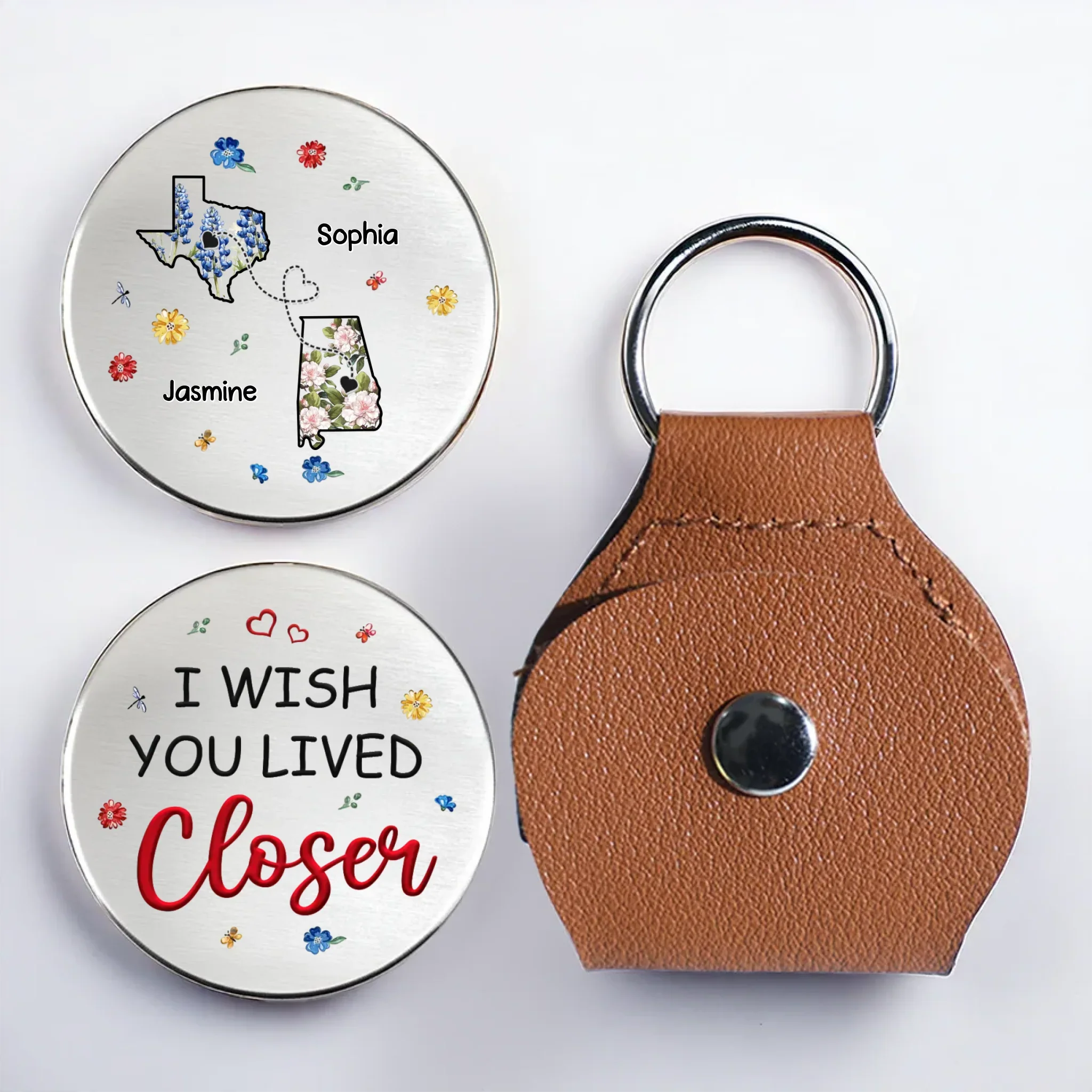 Custom Long Distance Pocket Hug - Personalized Best Friend Birthday Gifts For Women, Besties, Sisters, BFF - Friendship Travels Far - Robaser