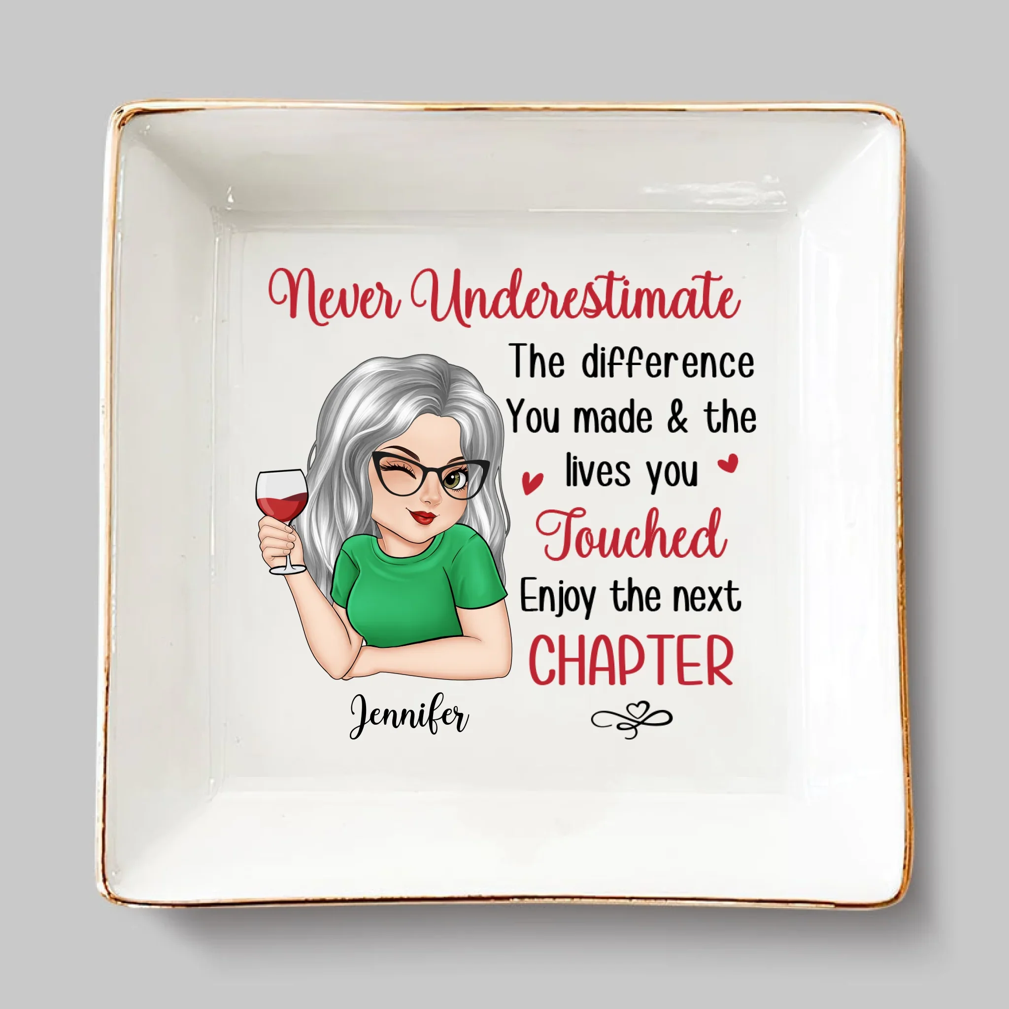 Chapter Closed, Legend Unlocked - Coworker Personalized Custom Jewelry Dish - Appreciation, Retirement Gift For Coworkers, Work Friends, Colleagues - Robaser