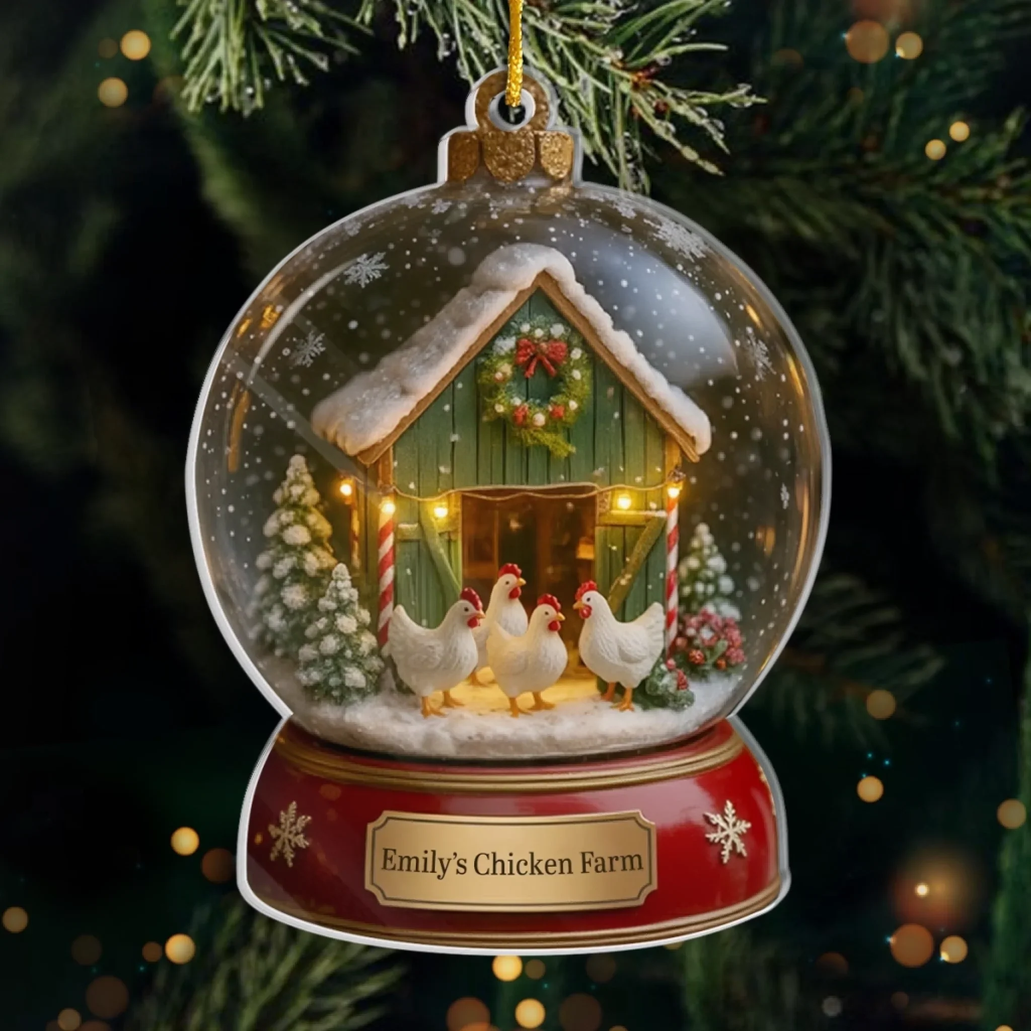 Custom Acrylic Ornament - Personalized Christmas Birthday Gifts For Women, Men - Winter Wonder Henland - Robaser