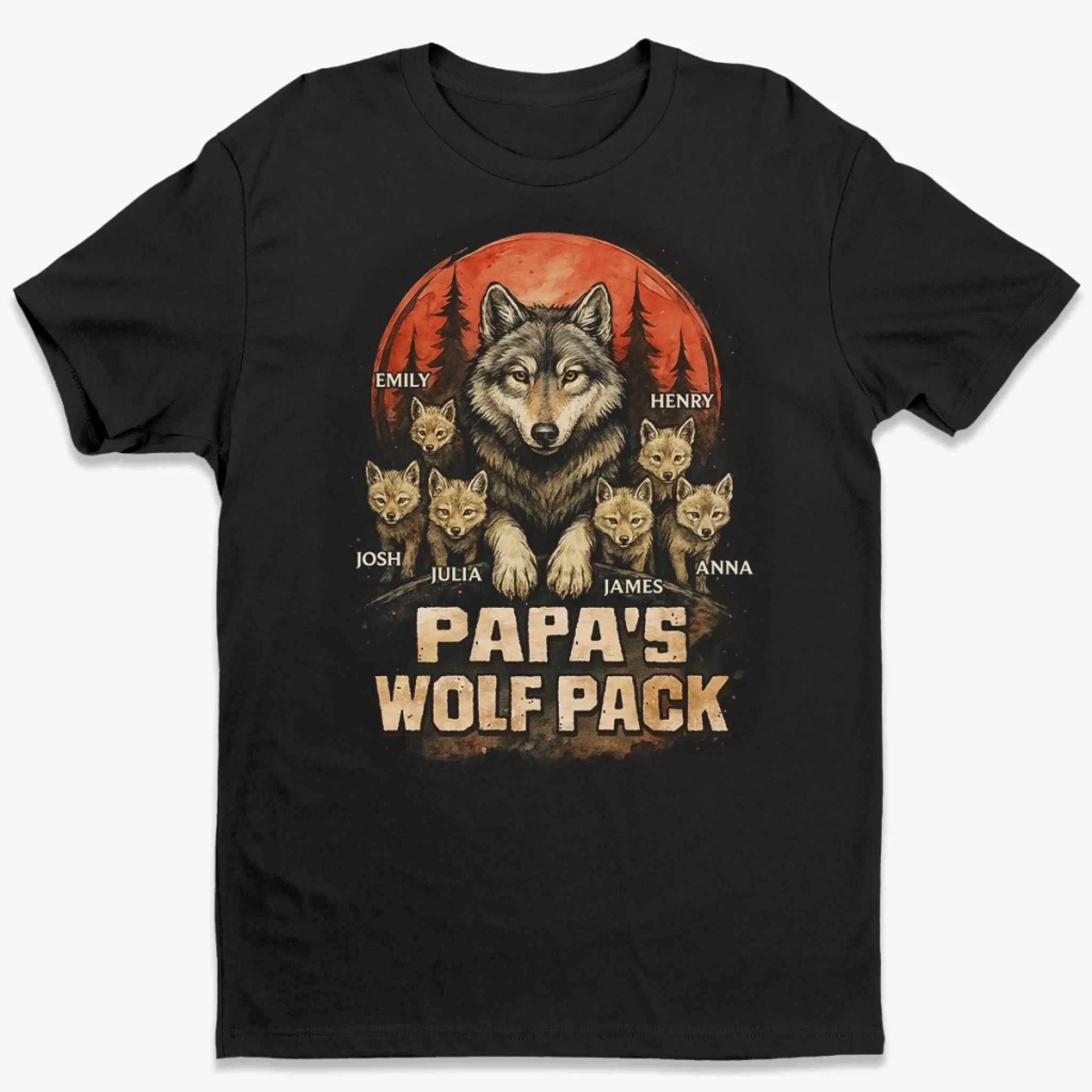 Fierce Love, Strong Pack - Family Personalized Custom Unisex T-shirt, Premium T-shirt, Hoodie - Father's Day, Gift For Dad, Grandpa - Robaser