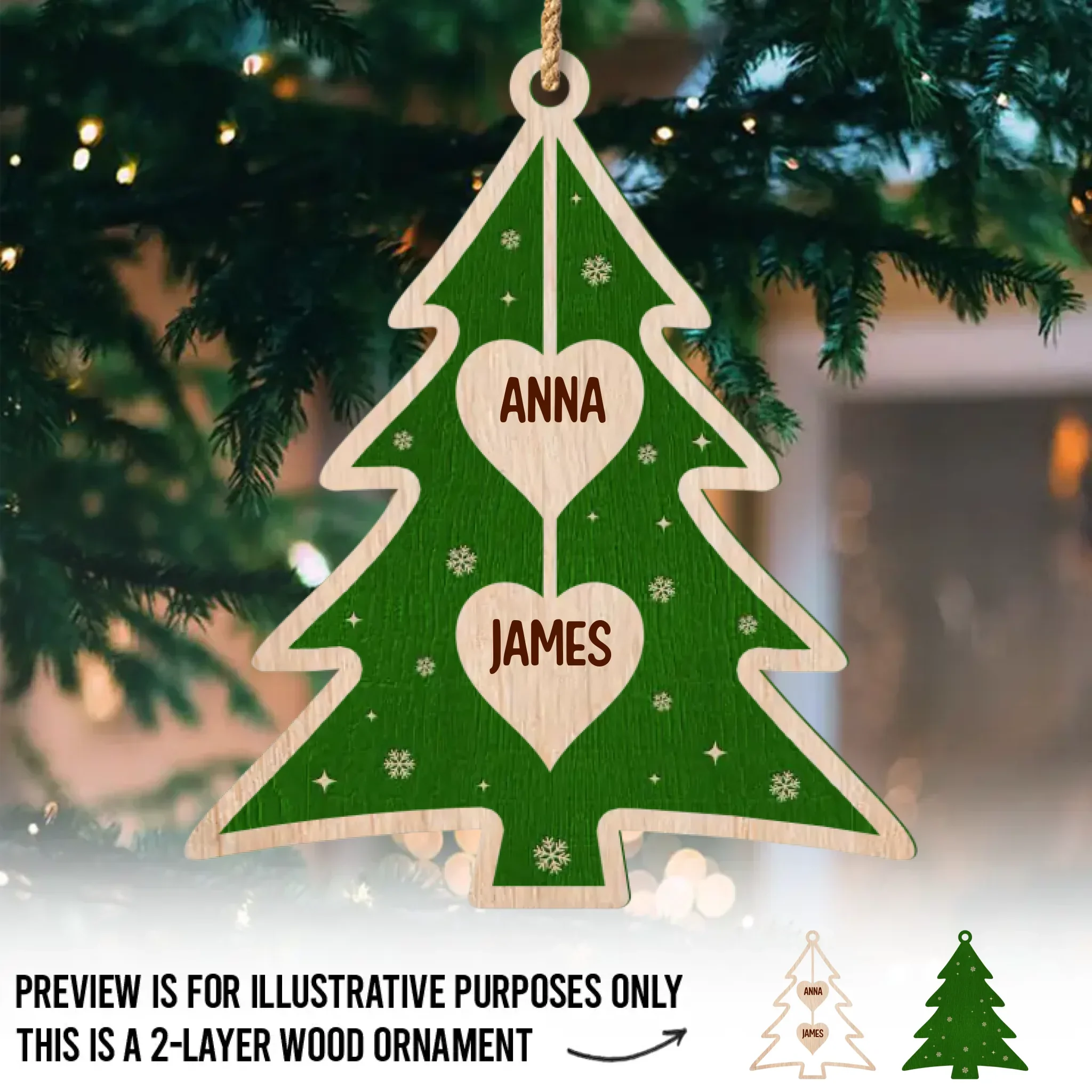 Custom Double Layer Wooden Ornament - Personalized Christmas Birthday Gifts For Mom, Dad, Brother, Sister, Kids - The Best Is Yet To Come - Robaser