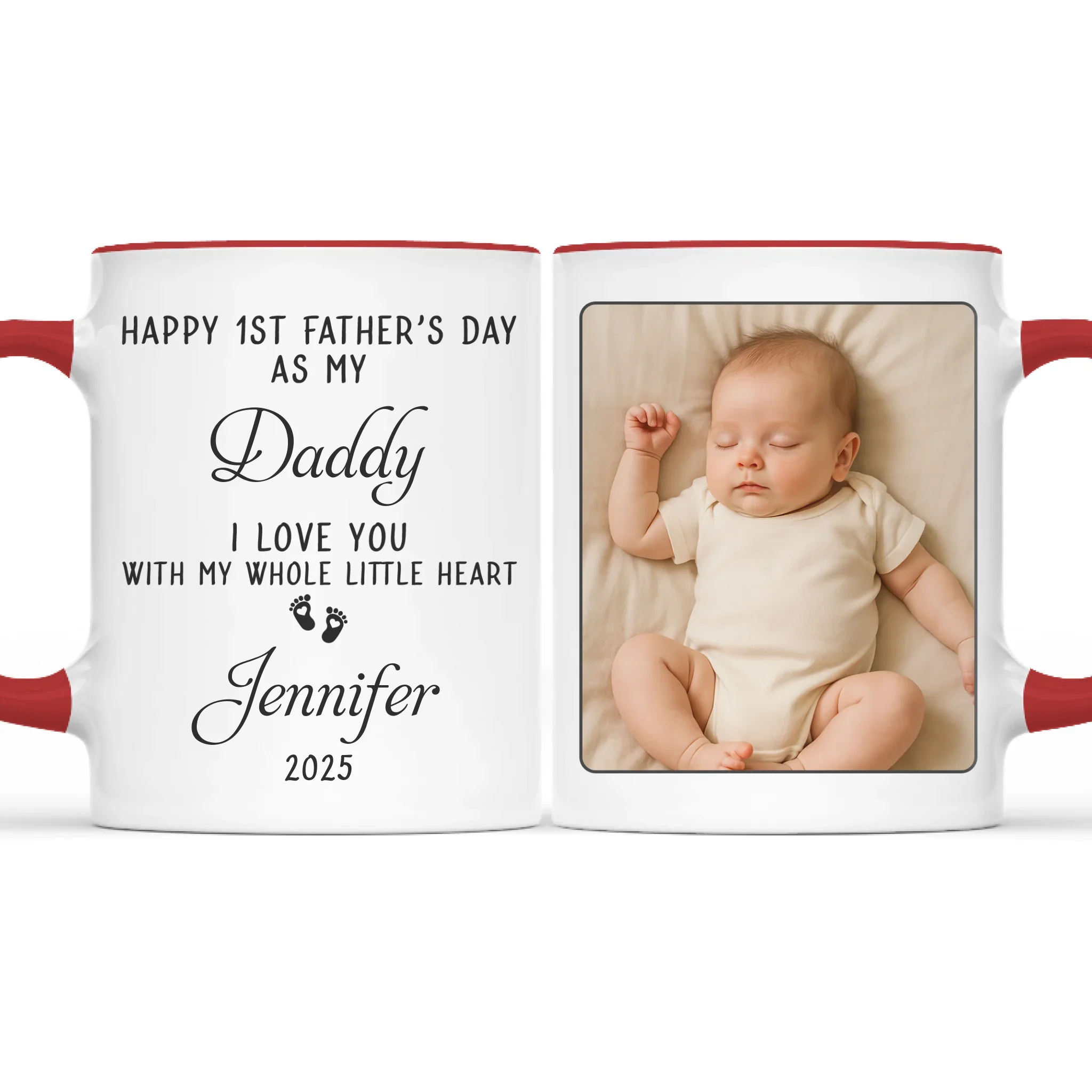 Custom Photo Hold Me Close, Even When Apart - Family Personalized Custom Accent Mug - Father's Day, Gift For Dad - Robaser