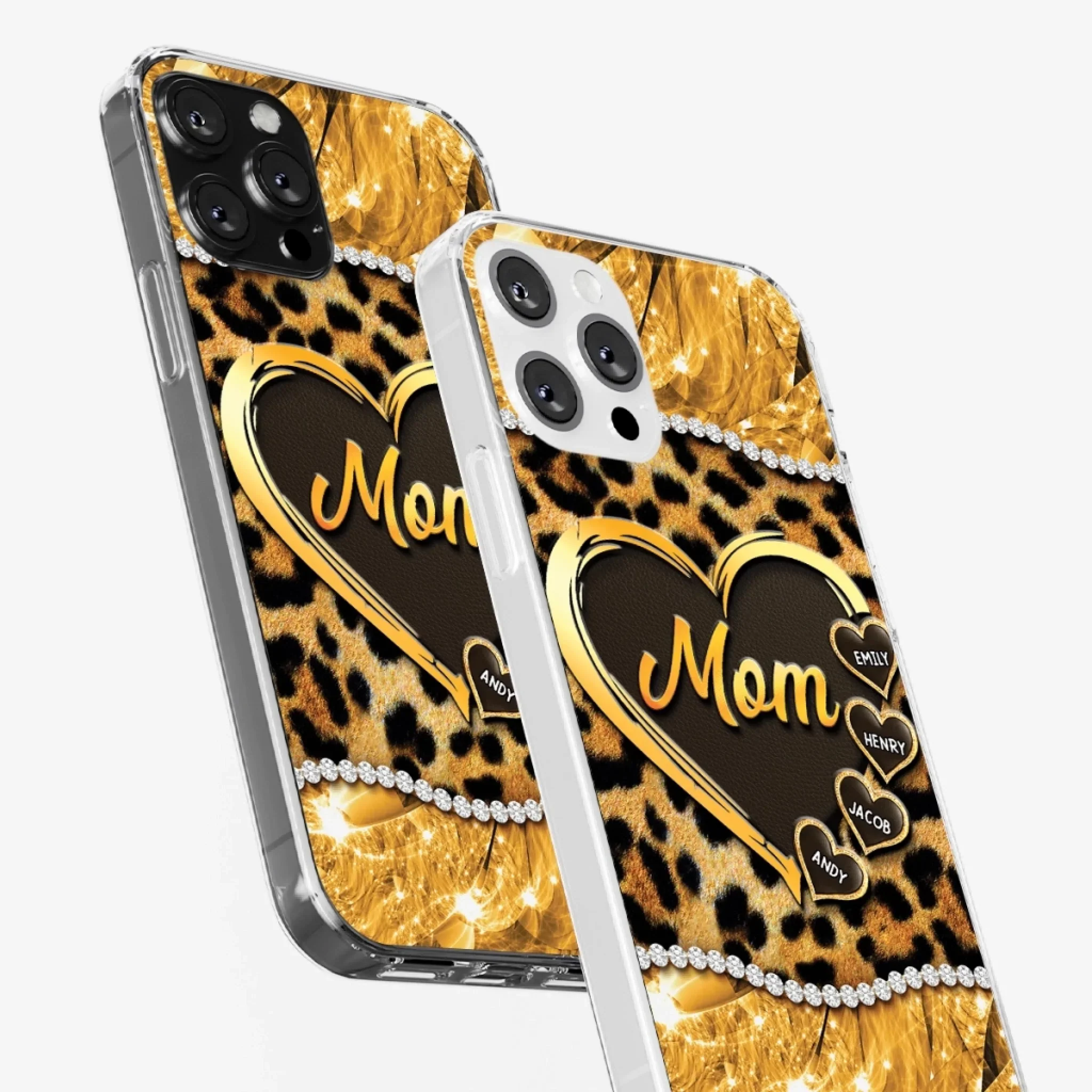 Custom 3D Inflated Effect Printed Clear Phone Case - Personalized Mother's Day Gifts For Mother, Grandmother - Shine Like A Diamond - Robaser