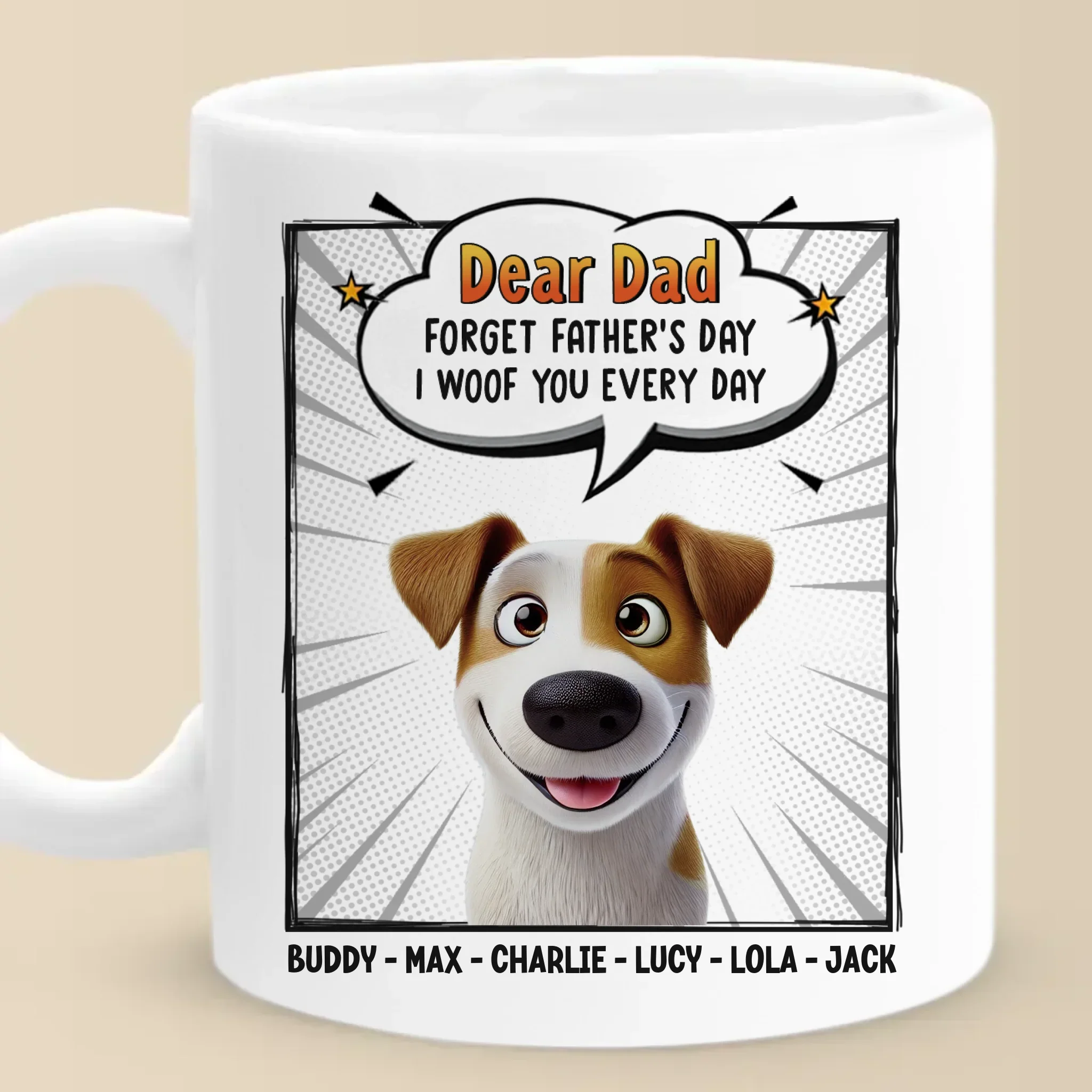 Wagging Tails Say, We Woof You - Dog Personalized Custom Mug - Father's Day, Gift For Pet Owners, Pet Lovers - Robaser