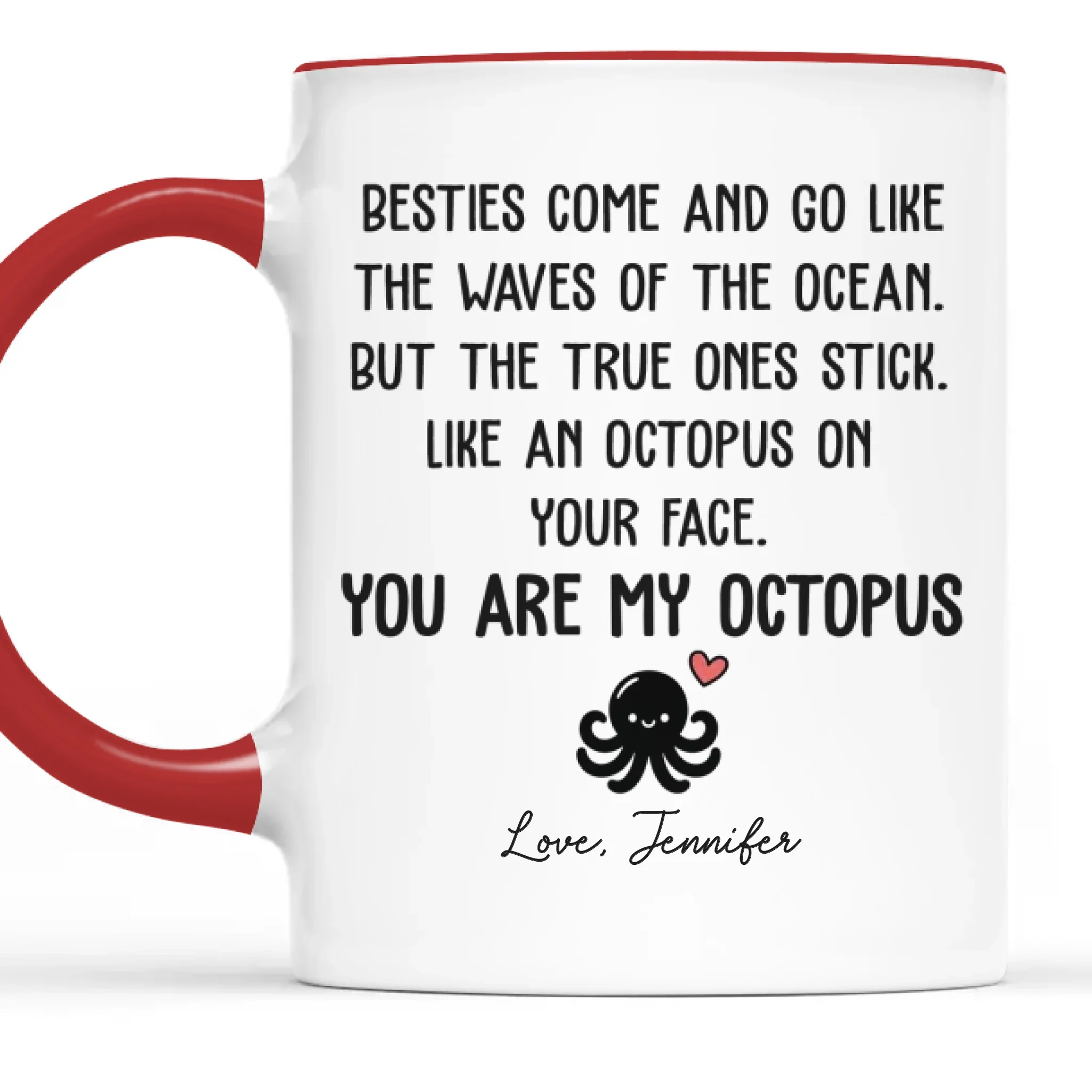 Custom Accent Mug - Personalized Best Friend Birthday Gifts For Women, Besties, Sisters, BFF - We Stick Together - Robaser