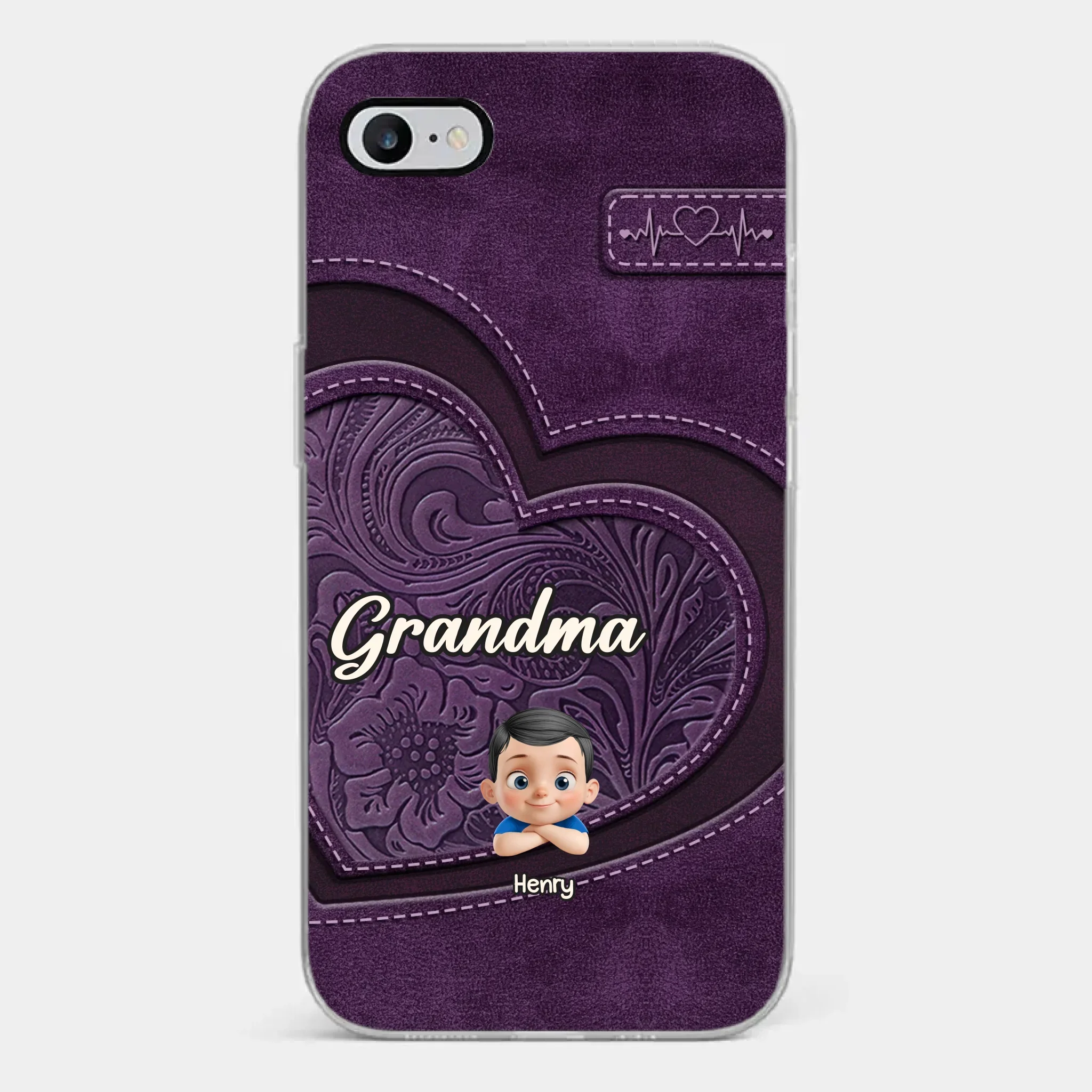 Always In Your Hug, Grandma - Family Personalized Custom Clear Phone Case - Mother's Day, Gift For Mom, Grandma - Robaser