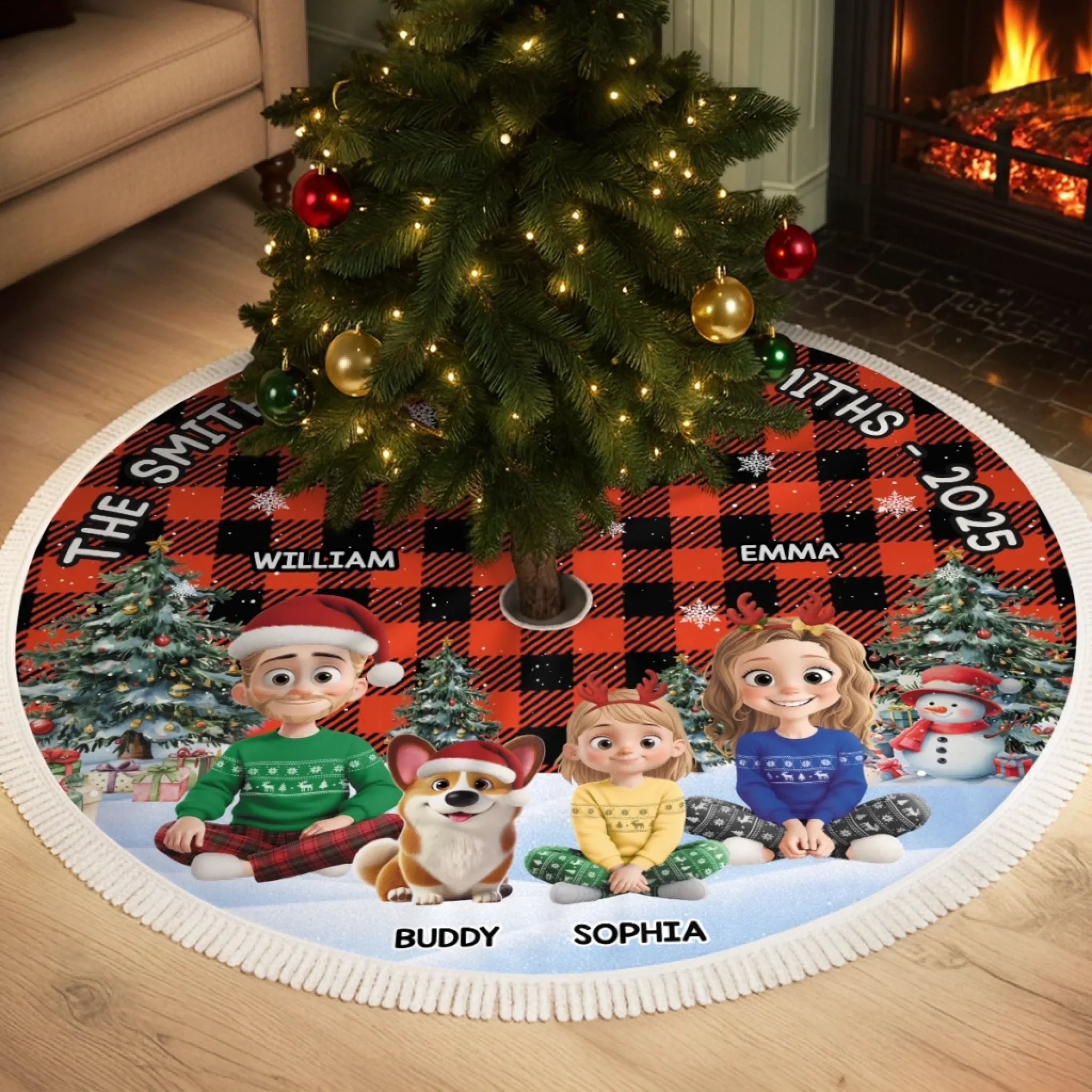 Custom Tree Skirt - Personalized Christmas Birthday Gifts For Mom, Dad, Brother, Sister, Kids - Together We Shine Bright - Robaser