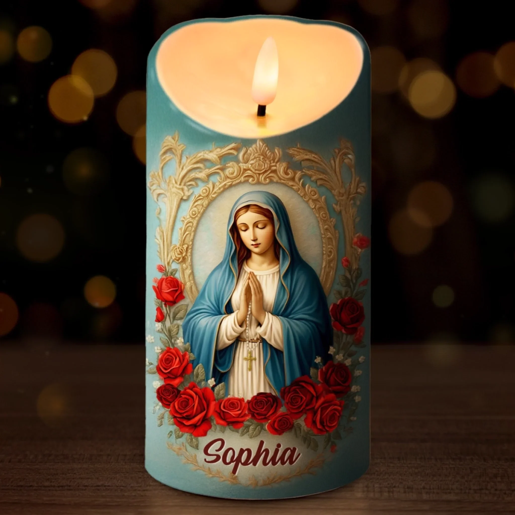 Custom 3D Inflated Effect Printed LED Candle - Personalized Christian Gifts For Women, Men, All Believers, Jesus Lovers - Peace, Light, And Blessings - Robaser