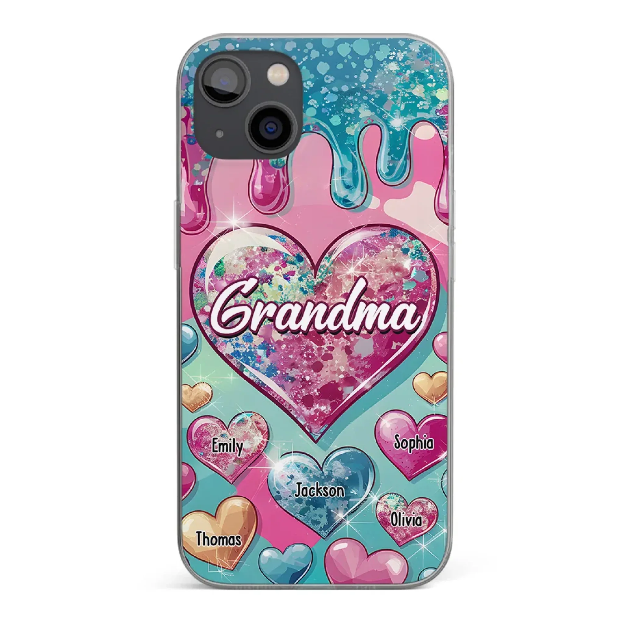 A Grandmother  s Heart Holds Forever Love - Family Personalized Custom 3D Inflated Effect Printed Clear Phone Case - Gift For Mom, Grandma - Robaser