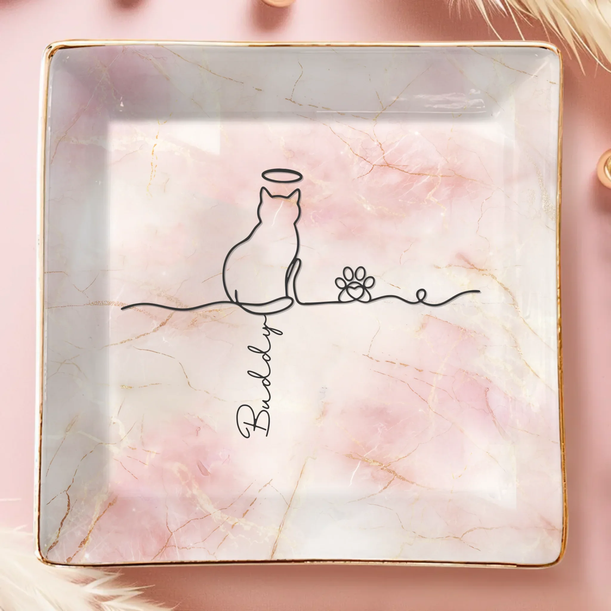 Custom Full-Print Jewelry Dish - Personalized Pet Memorial Sympathy Gifts For Cats - The Art Of Cats, The Heart Of Home - Robaser