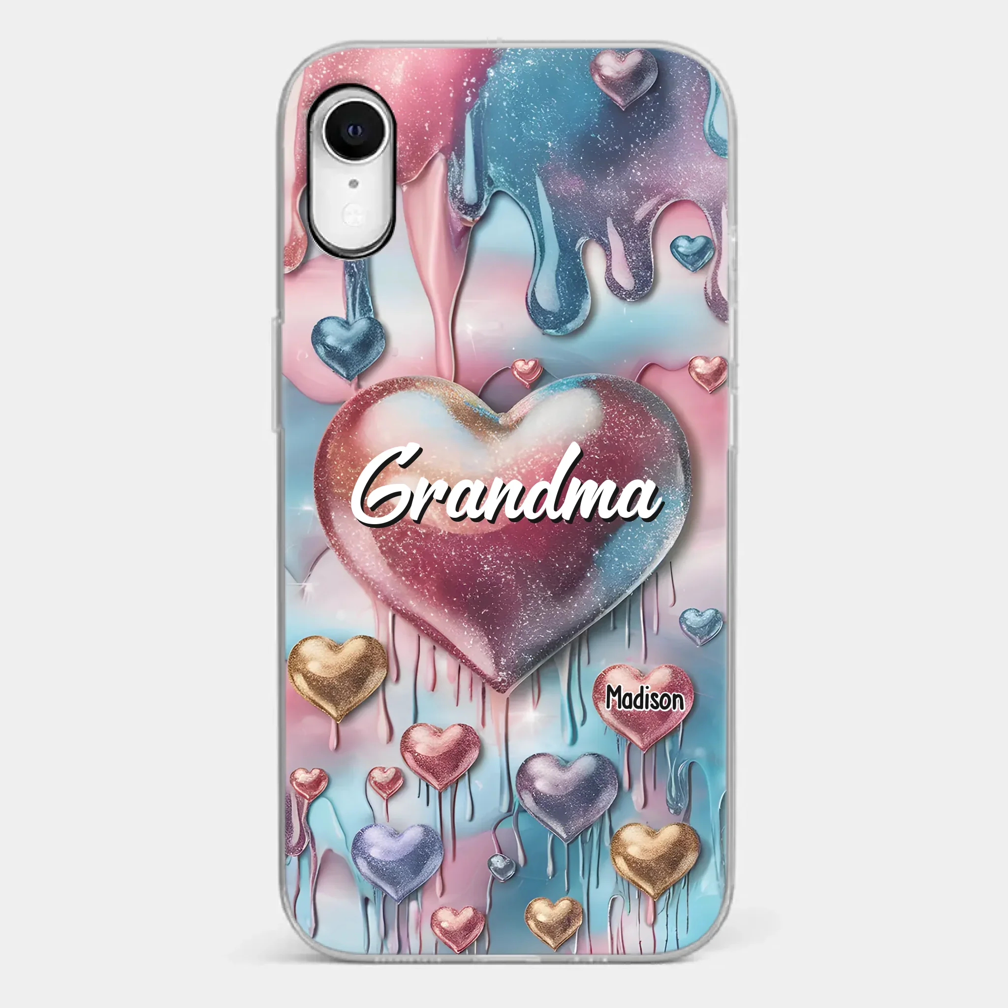 Forever In Grandmother's Heart - Family Personalized Custom 3D Inflated Effect Printed Clear Phone Case - Gift For Mom, Grandma - Robaser