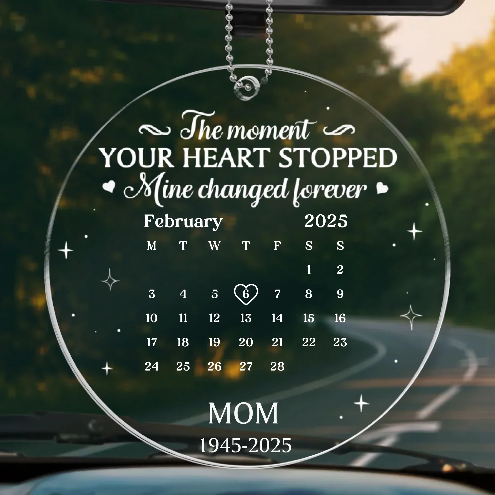 Custom Acrylic Car Ornament - Personalized Memorial Sympathy Gifts For Loss Of Mom, Dad - Riding With Angels Above - Robaser