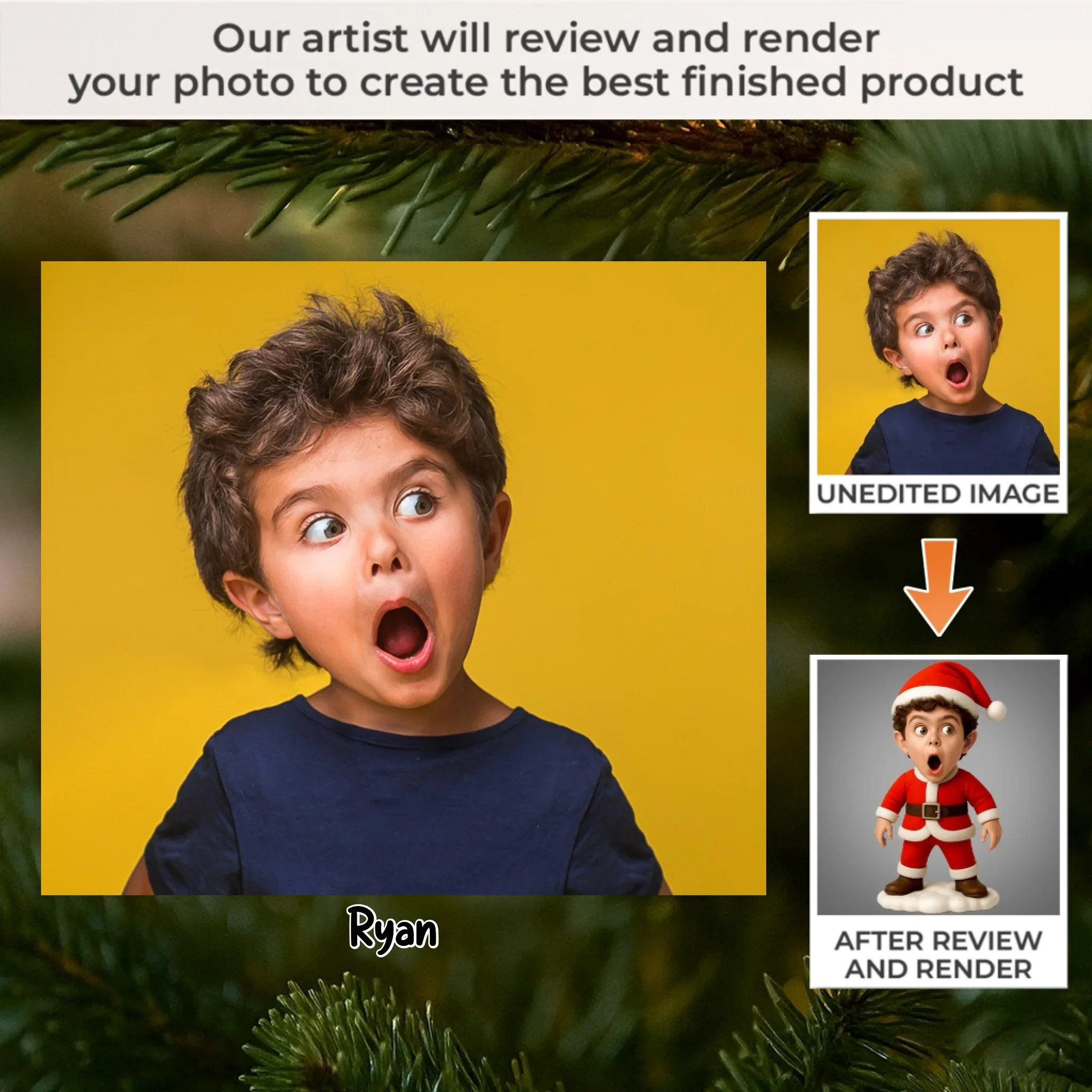 Custom Photo Acrylic Ornament - Personalized Christmas Birthday Gifts For Kids - Oh What Fun - Robaser