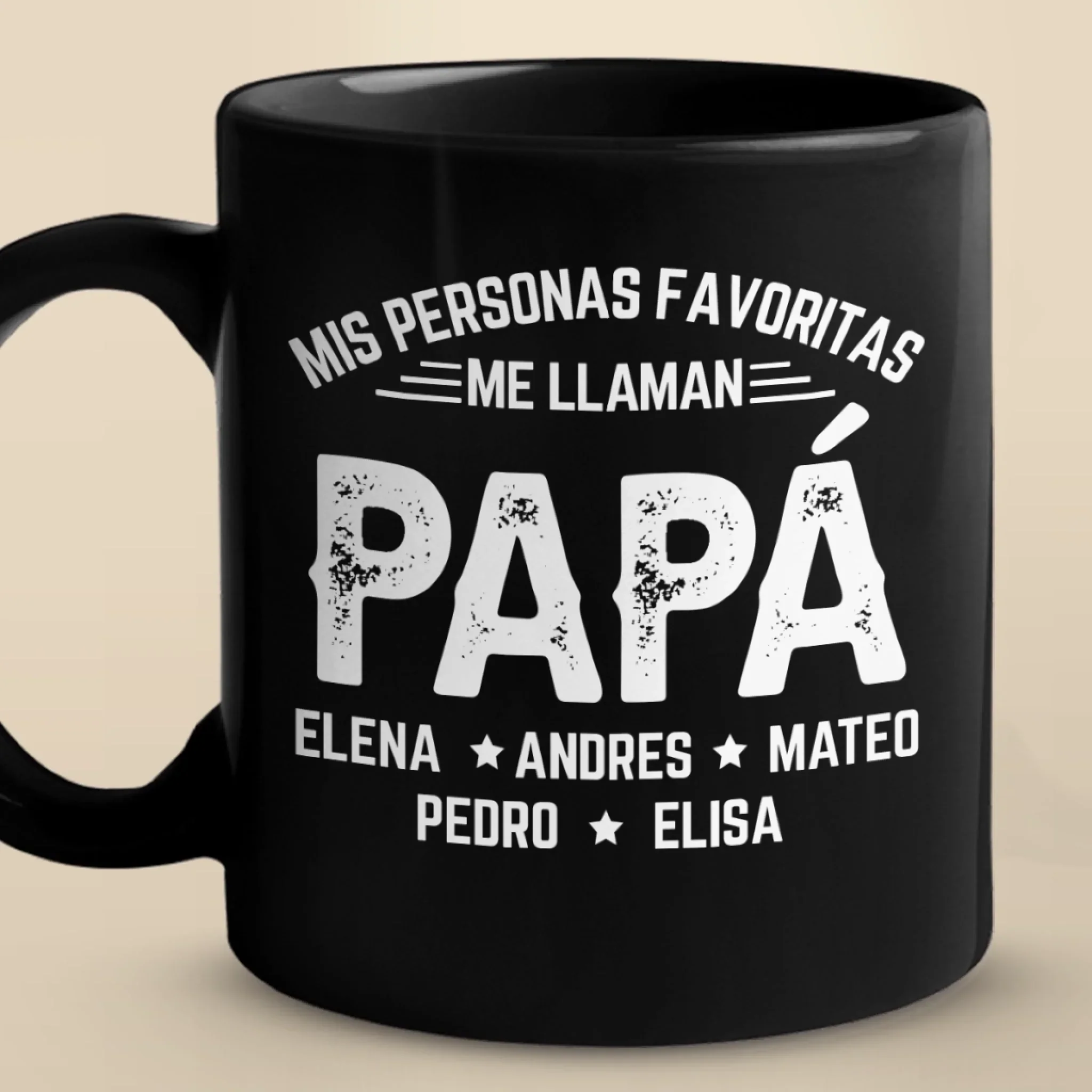 Taza Negra Personalizada - Regalos De Cumplea?os Personalizados Para Pap  , Abuelo - Mis Personas Favoritas Me Llaman Abuelo - Robaser