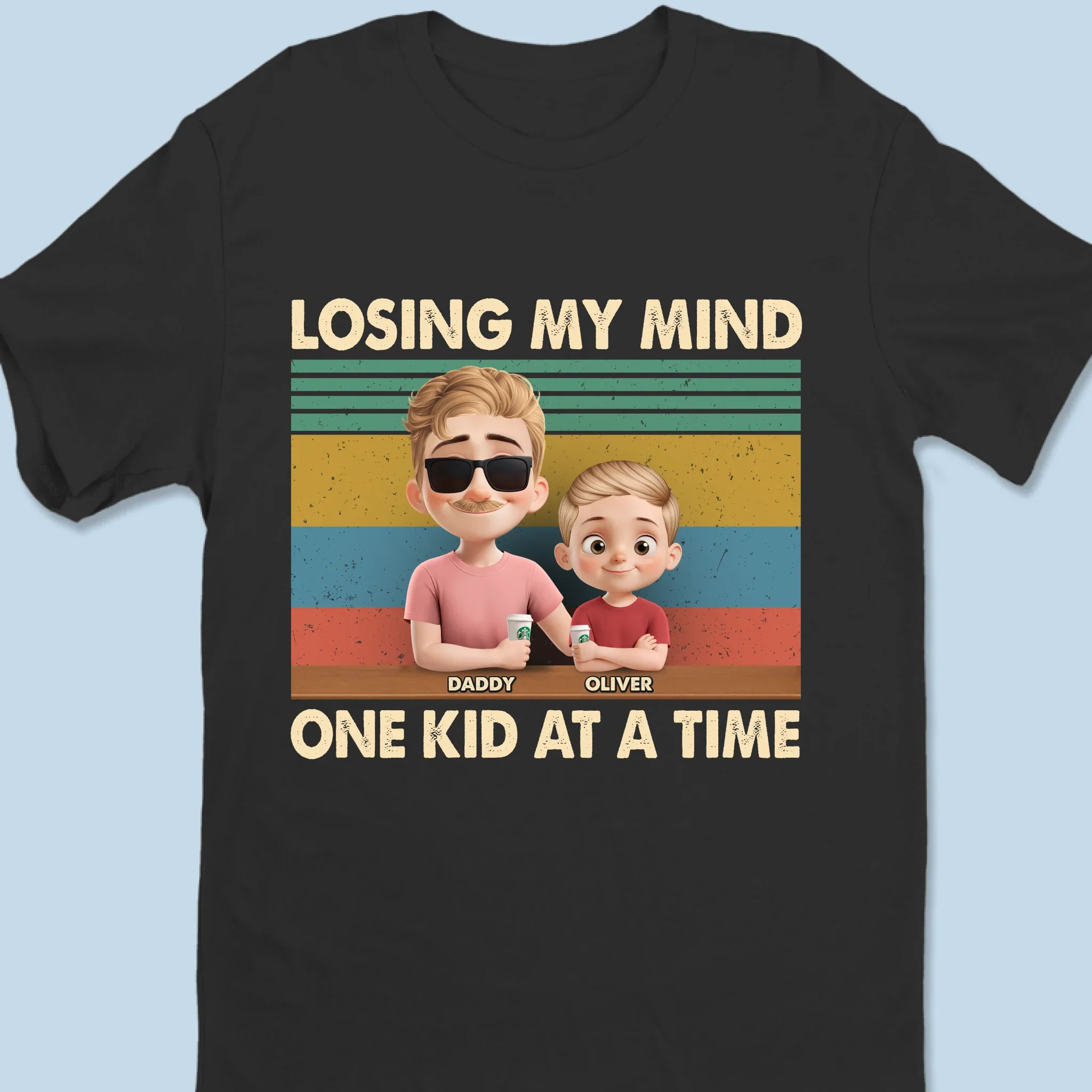 Just A Dad Trying Not To Lose It - Family Personalized Custom Unisex T-shirt, Premium T-shirt, Hoodie - Father's Day, Gift For Dad, Grandpa - Robaser