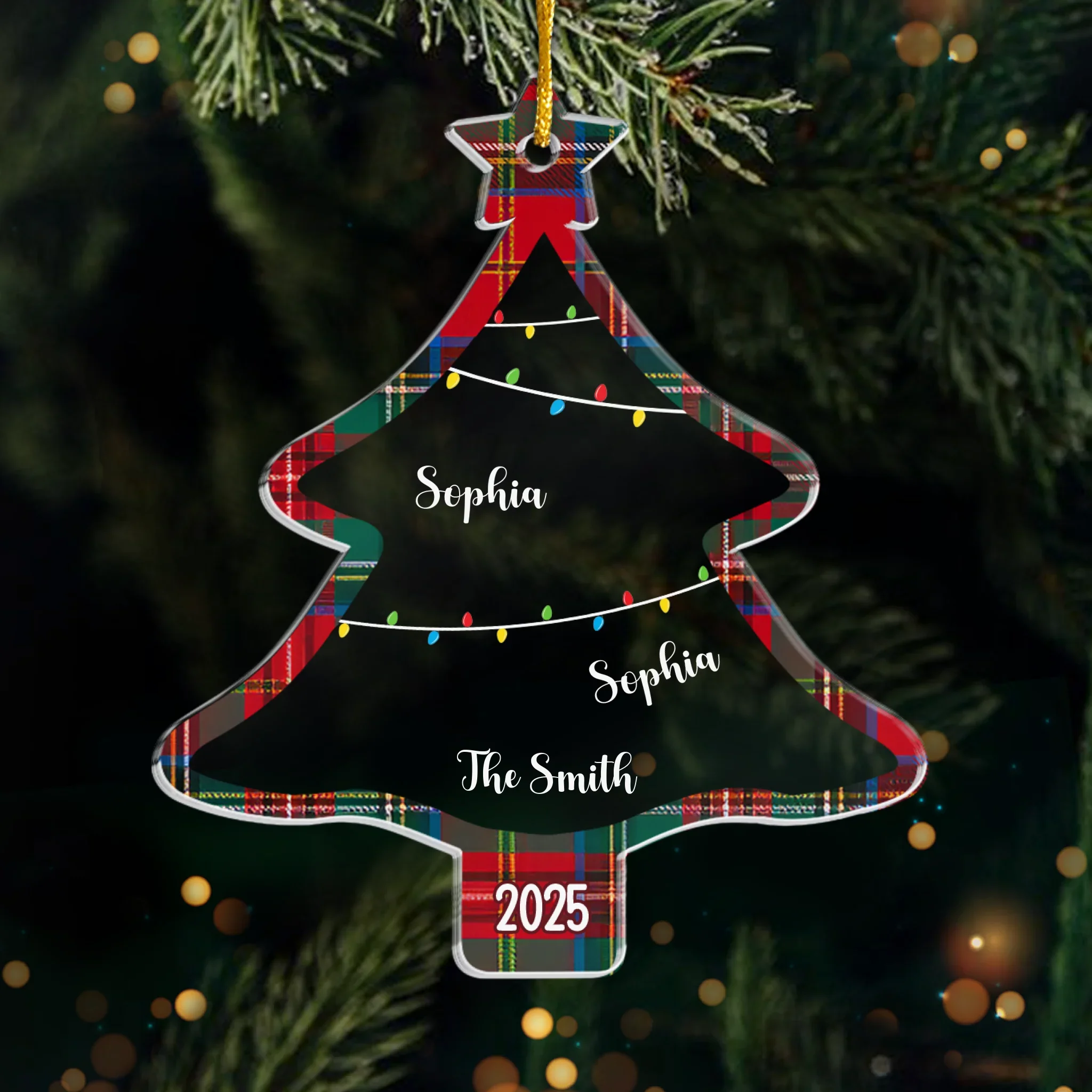 Custom Acrylic Ornament - Personalized Christmas Birthday Gifts For Mom, Dad, Kids - Family Roots, Festive Fruits - Robaser