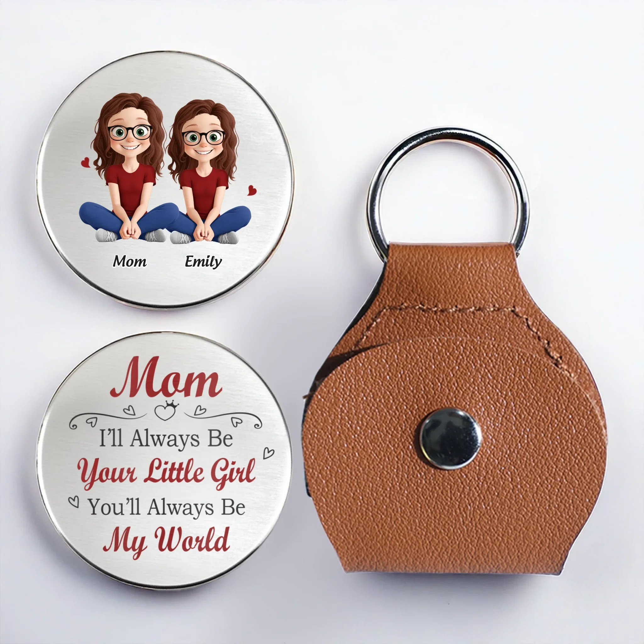 Custom Pocket Hug - Personalized Birthday Gifts For Mom, Dad, Daughter - Forever Your Little Girl - Robaser