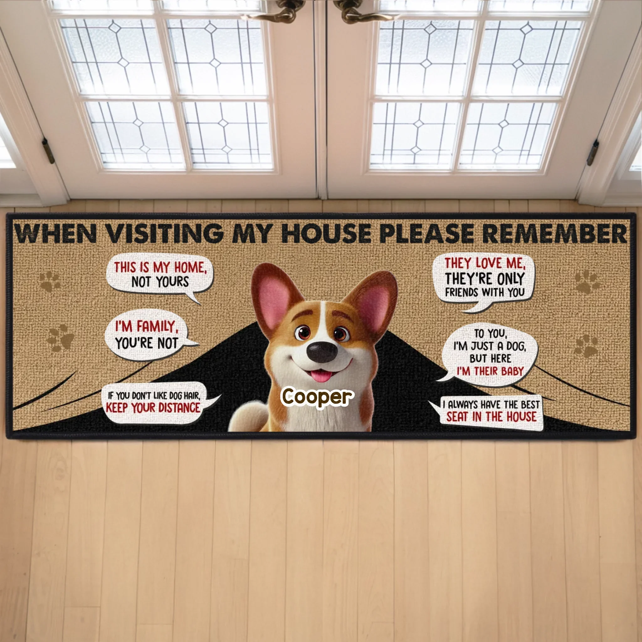 Custom Runner Rug - Personalized Christmas Birthday Gifts For Dog Cat Lovers, Dog Dad And Mom, Cat Owners - Welcome To Our Pawfect Mess - Robaser