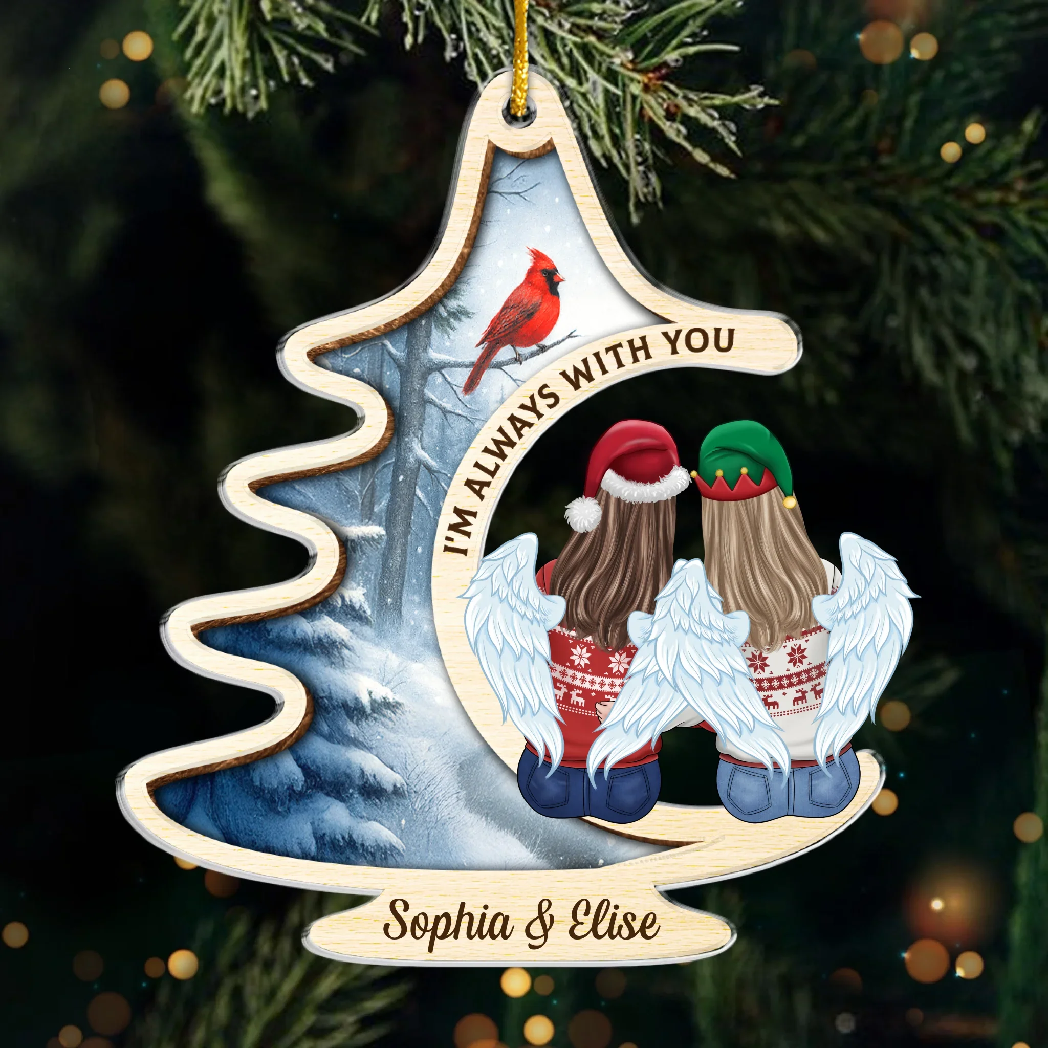Custom Acrylic Ornament - Personalized Memorial Sympathy Gifts For Loss Of Mom, Dad - Beside You Always - Robaser