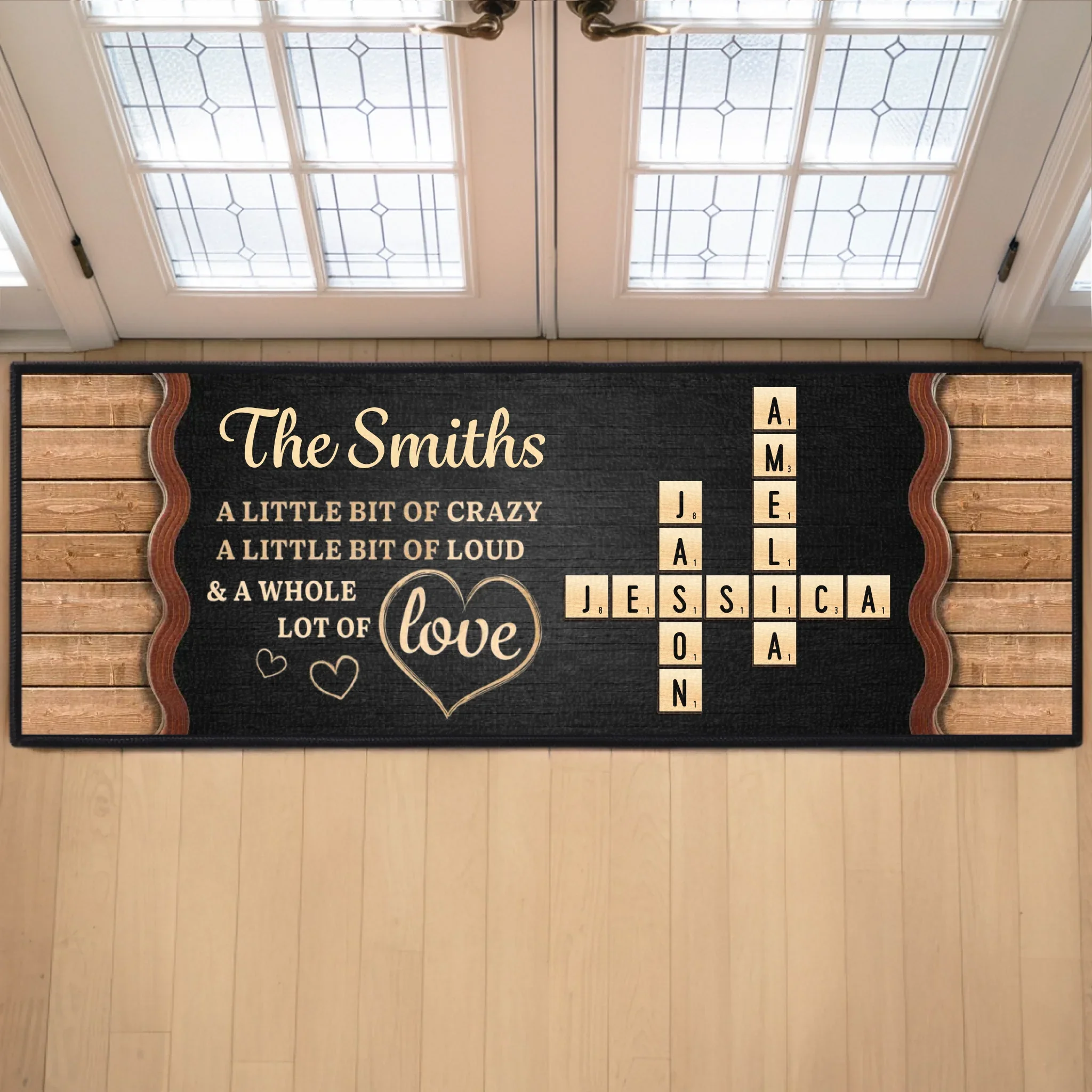 Custom Scrabble Runner Rug - Personalized Birthday Gifts For Mom, Dad, Brother, Sister, Kids - Spelling Out Our Love - Robaser