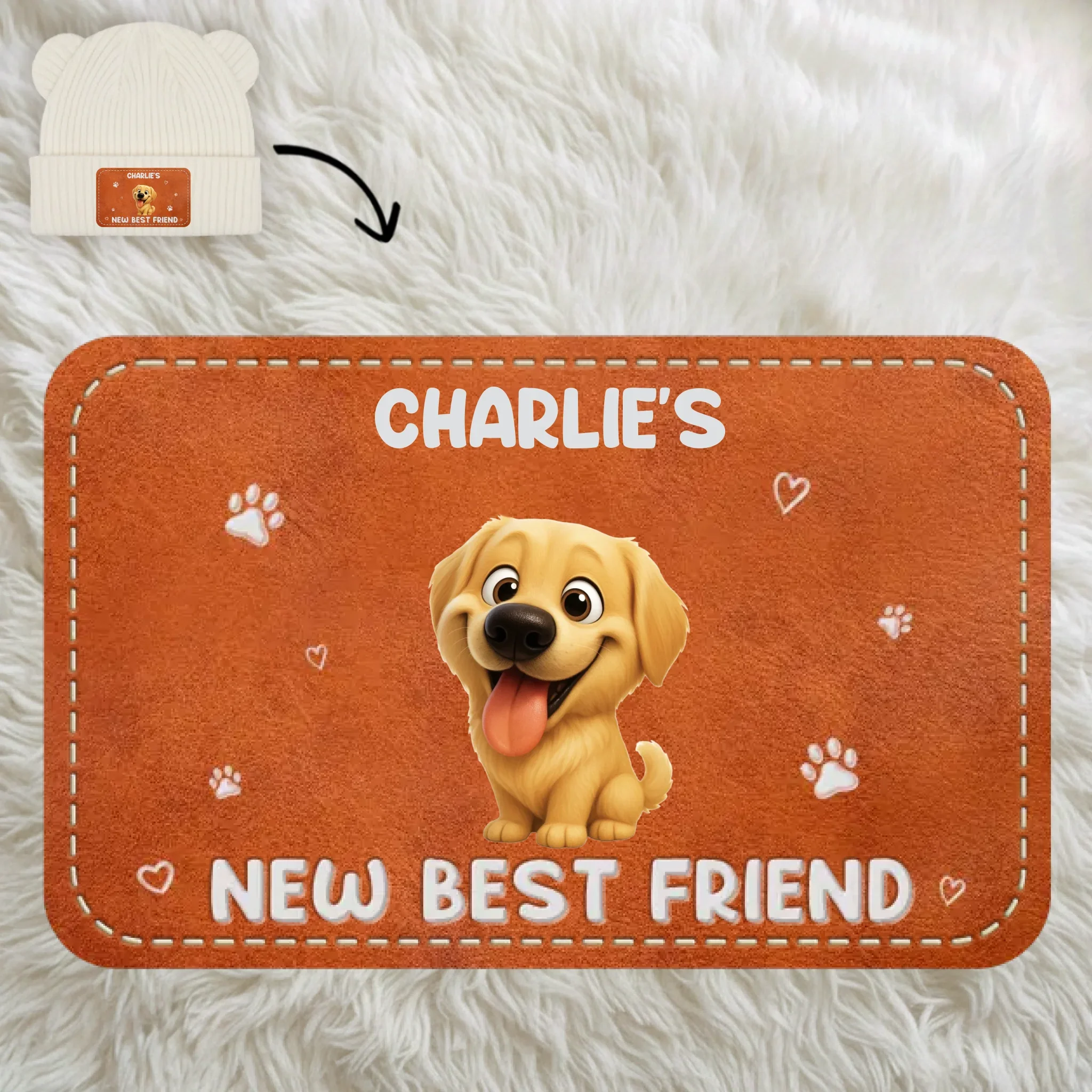 Custom Baby Beanie And Mittens Set - Personalized Baby Shower, Gender Reveal Gifts For New Moms, New Dads, New Parents, Dog Cat Lovers - Born To Be Loved - Robaser