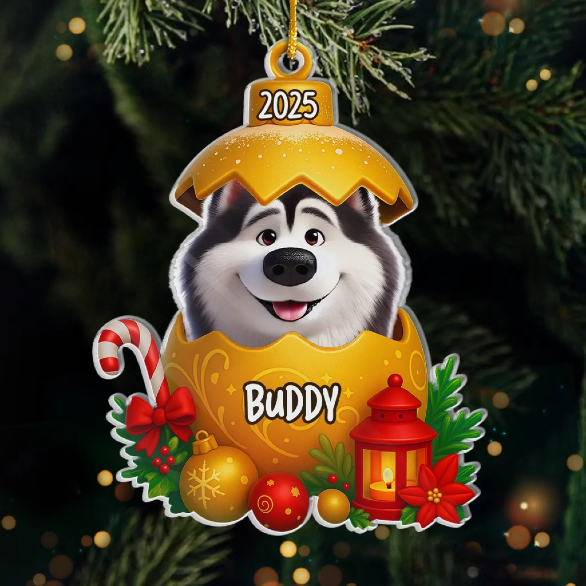 Custom Acrylic Ornament - Personalized Christmas Birthday Gifts For Dog Cat Lovers, Dog Dad And Mom, Cat Owners - Merry Woofmas - Robaser