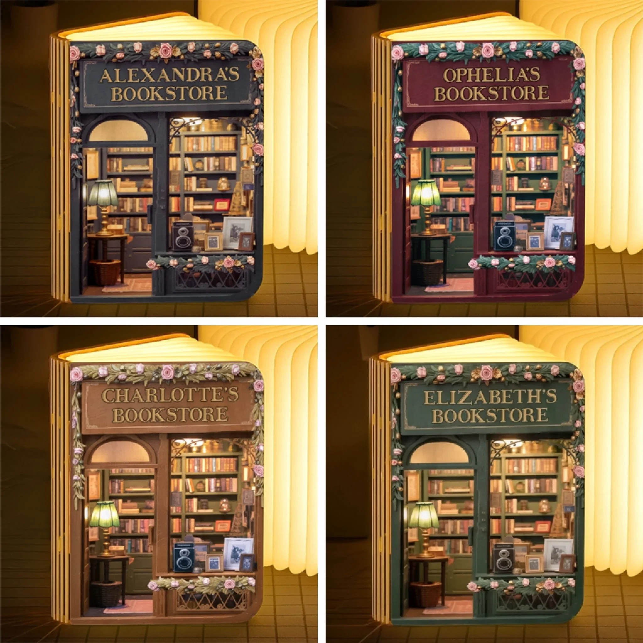 Custom Foldable LED Magic Book Lamp - Personalized Bookish Gifts For Book Lovers, Bookworms, Readers - Light Up Your Own Little Bookstore - Robaser